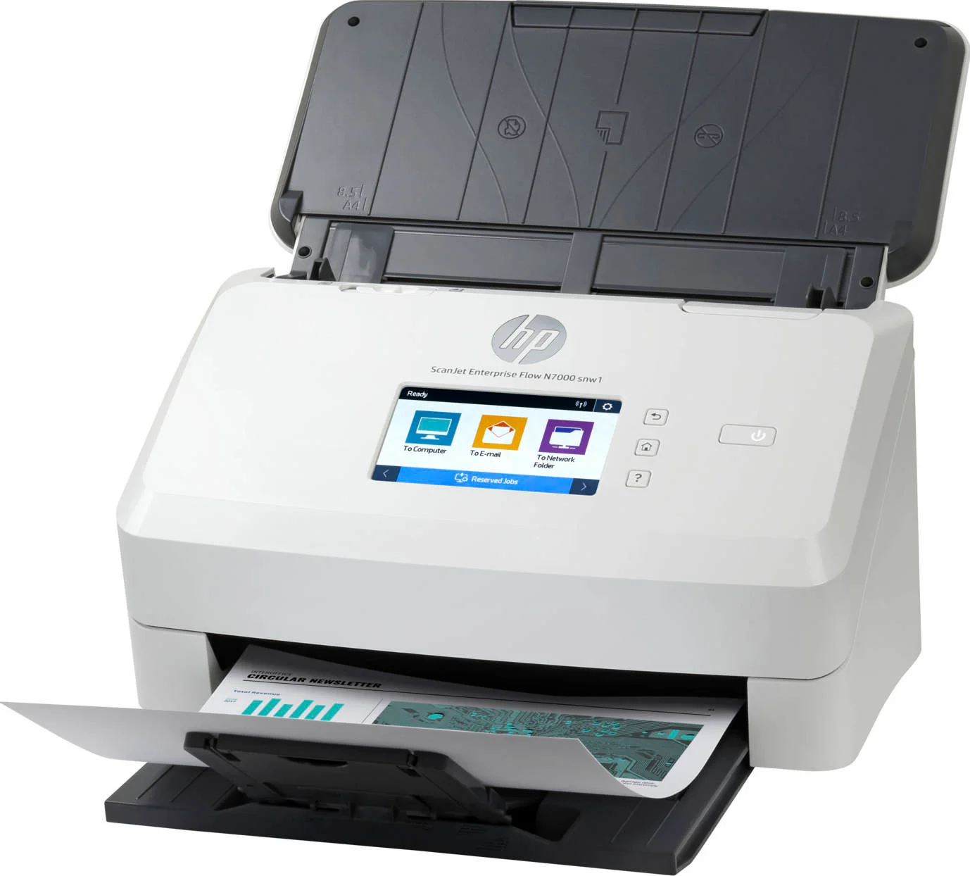 اسکنر HP ScanJet Enterprise Flow N7000 snw1، اسکن تا 75 صفحه در دقیقه / 150 تصویر در دقیقه، صفحه لمسی رنگی 4.3 اینچی، شامل ADF 80 صفحه ای، اسکن دو طرفه یک مرحله ای، تغذیه کننده برگه، Wi-Fi / USB / Ethernet، سفید | 6FW10A اسکنر HP ScanJet Enterprise Flow N7000 snw1، اسکن تا 75 صفحه در دقیقه / 150 تصویر در دقیقه، صفحه لمسی رنگی 4.3 اینچی، شامل ADF 80 صفحه ای، اسکن دو طرفه یک مرحله ای، تغذیه کننده برگه، Wi-Fi / USB / Ethernet، سفید | 6FW10A