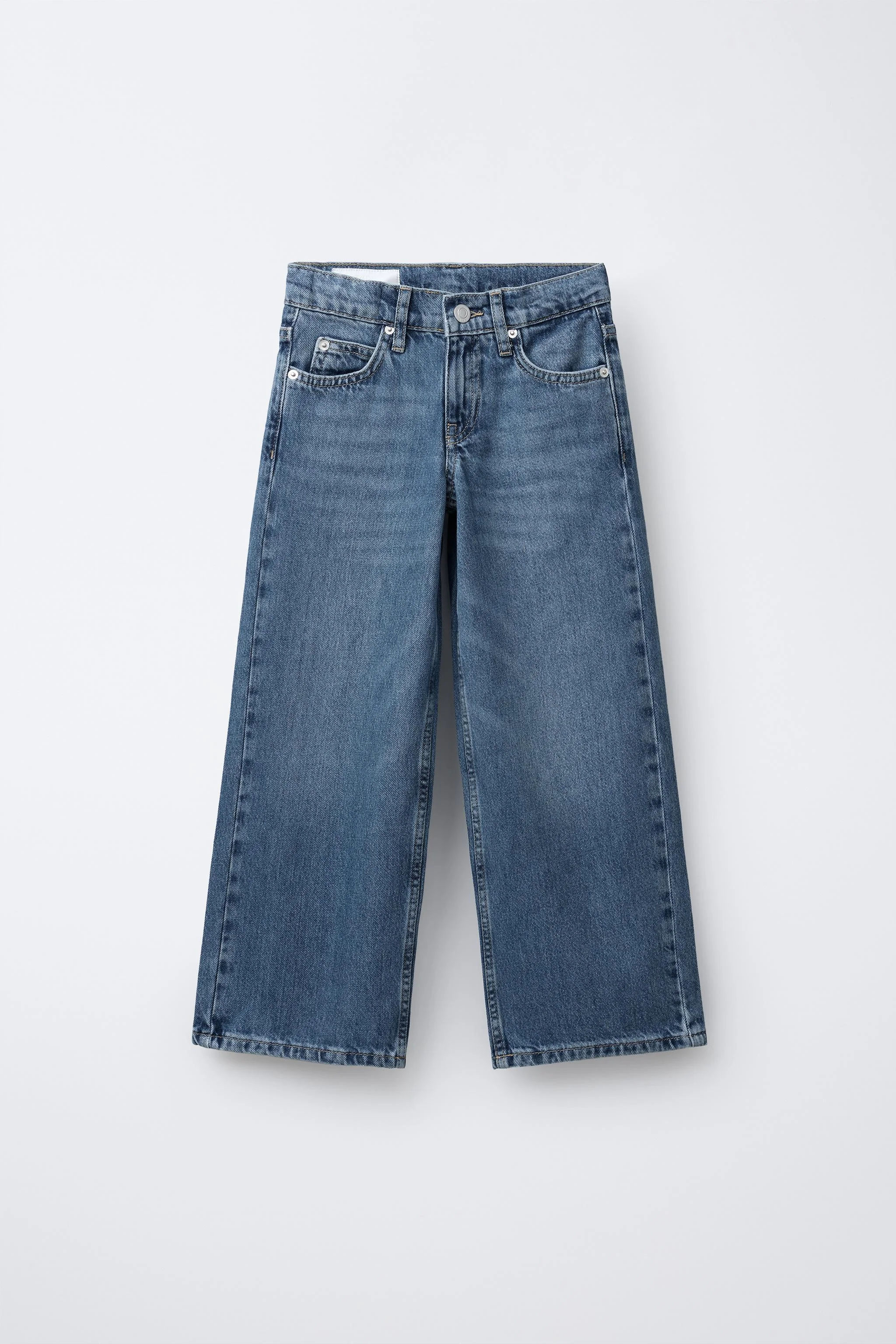 شلوار جین پا گشاد با تکه دوزی طرح حیوانات