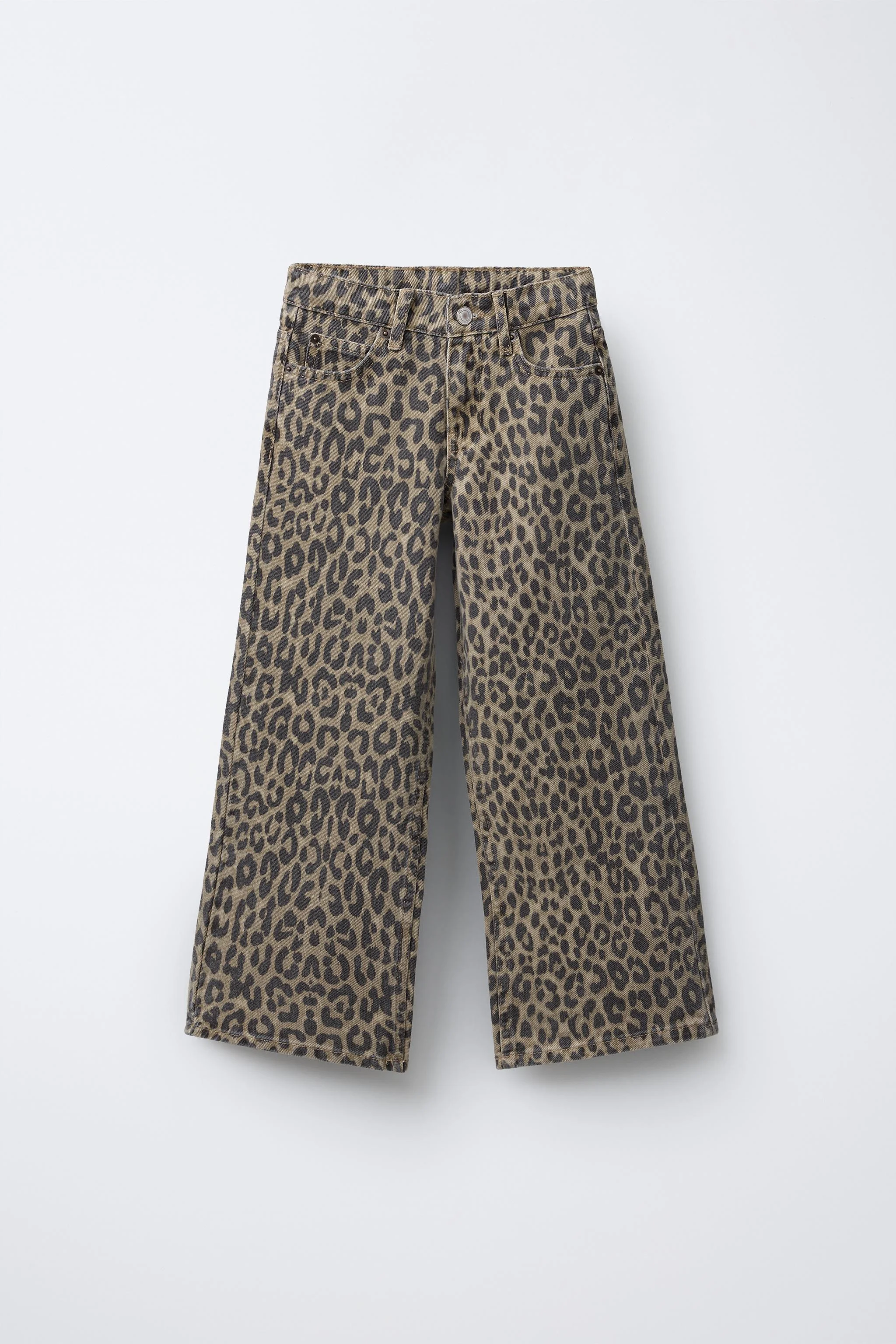 شلوار جین پاچه گشاد طرح حیوانات با ستاره