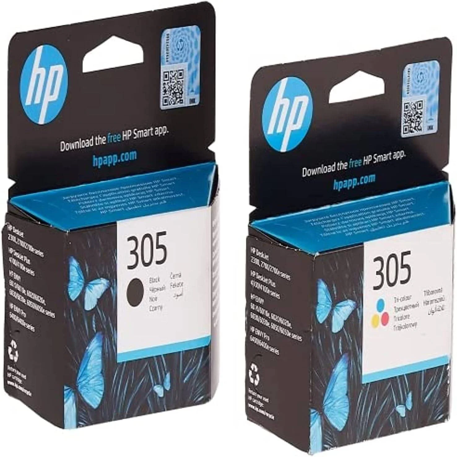 کارتریج جوهر مشکی اصلی HP 305 (1 عدد) و کارتریج جوهر رنگی اصلی HP 305 (1 عدد) - بسته 10 عددی
