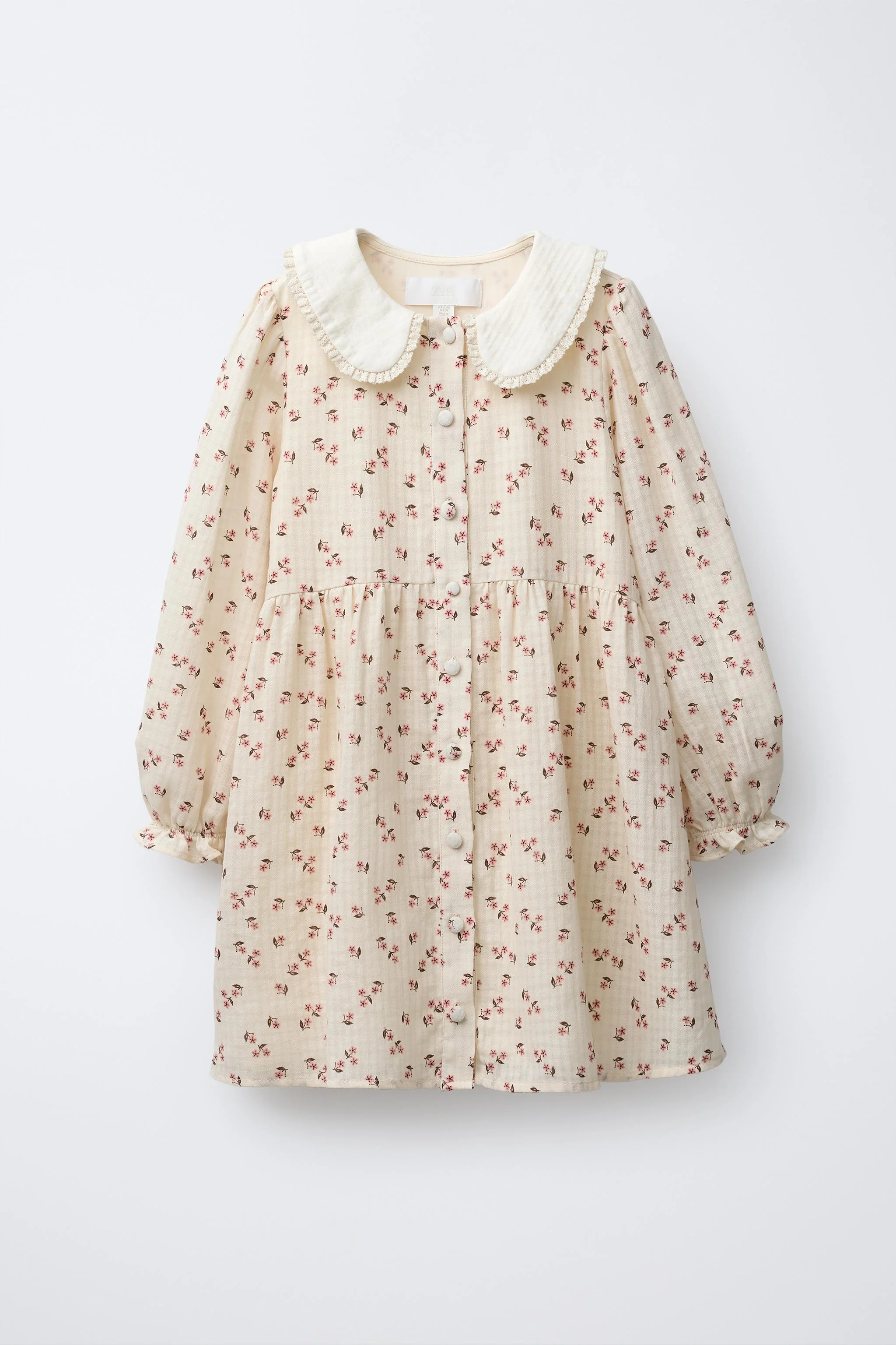 پیراهن طرح گلدار با یقه متضاد