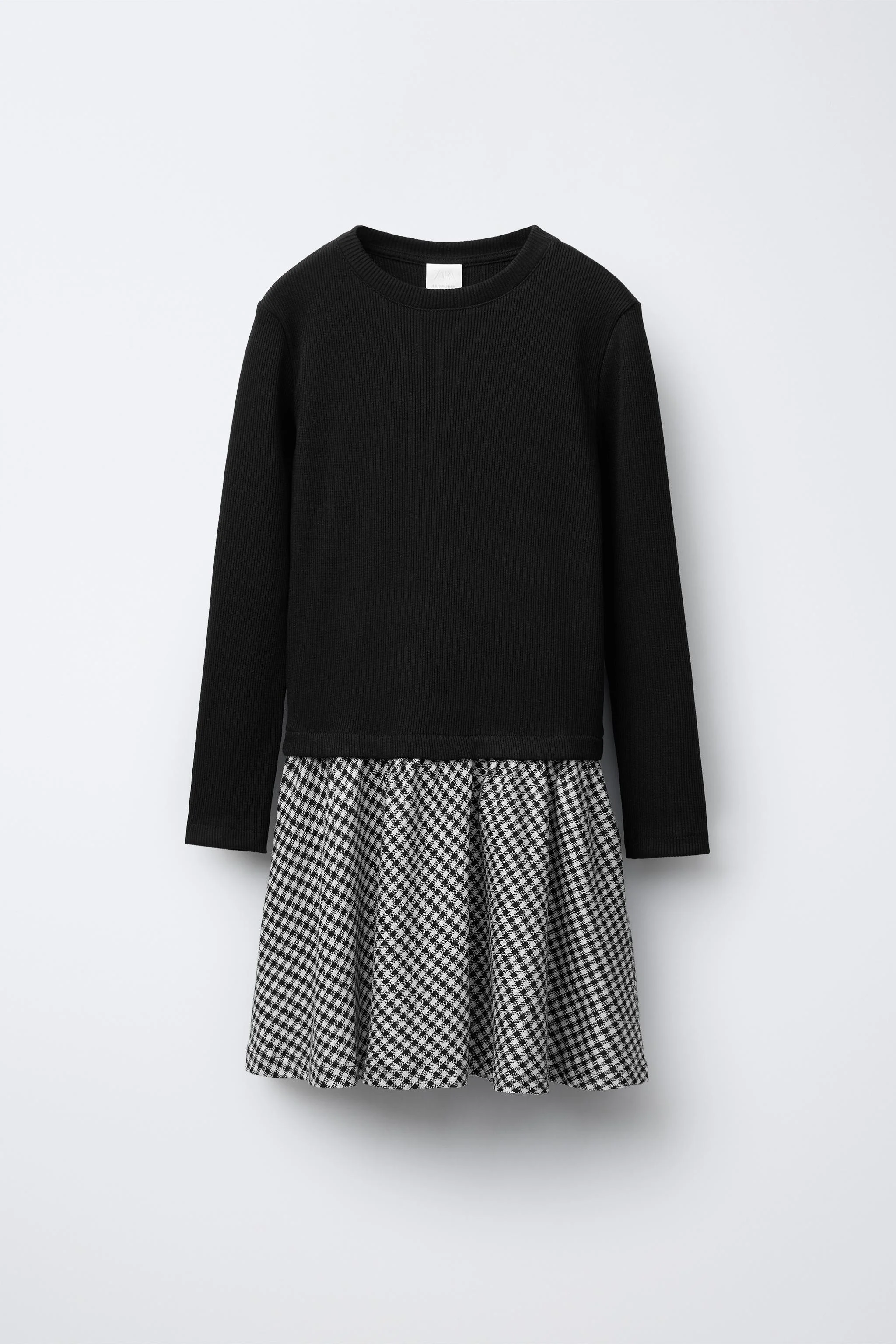 پیراهن ترکیبی راه راه با دامن طرح دار