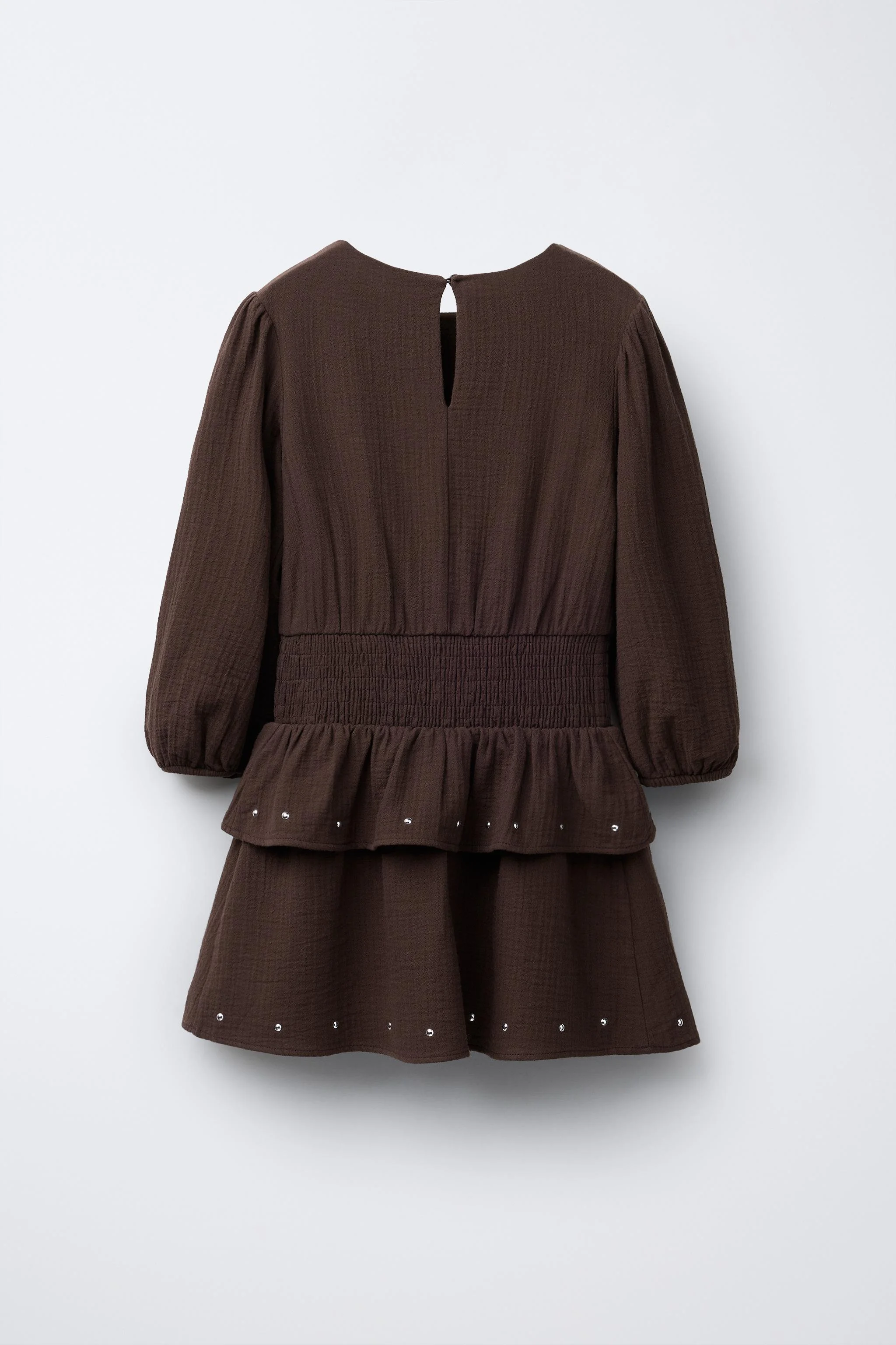 پیراهن بافت‌دار با چین و تزئینات