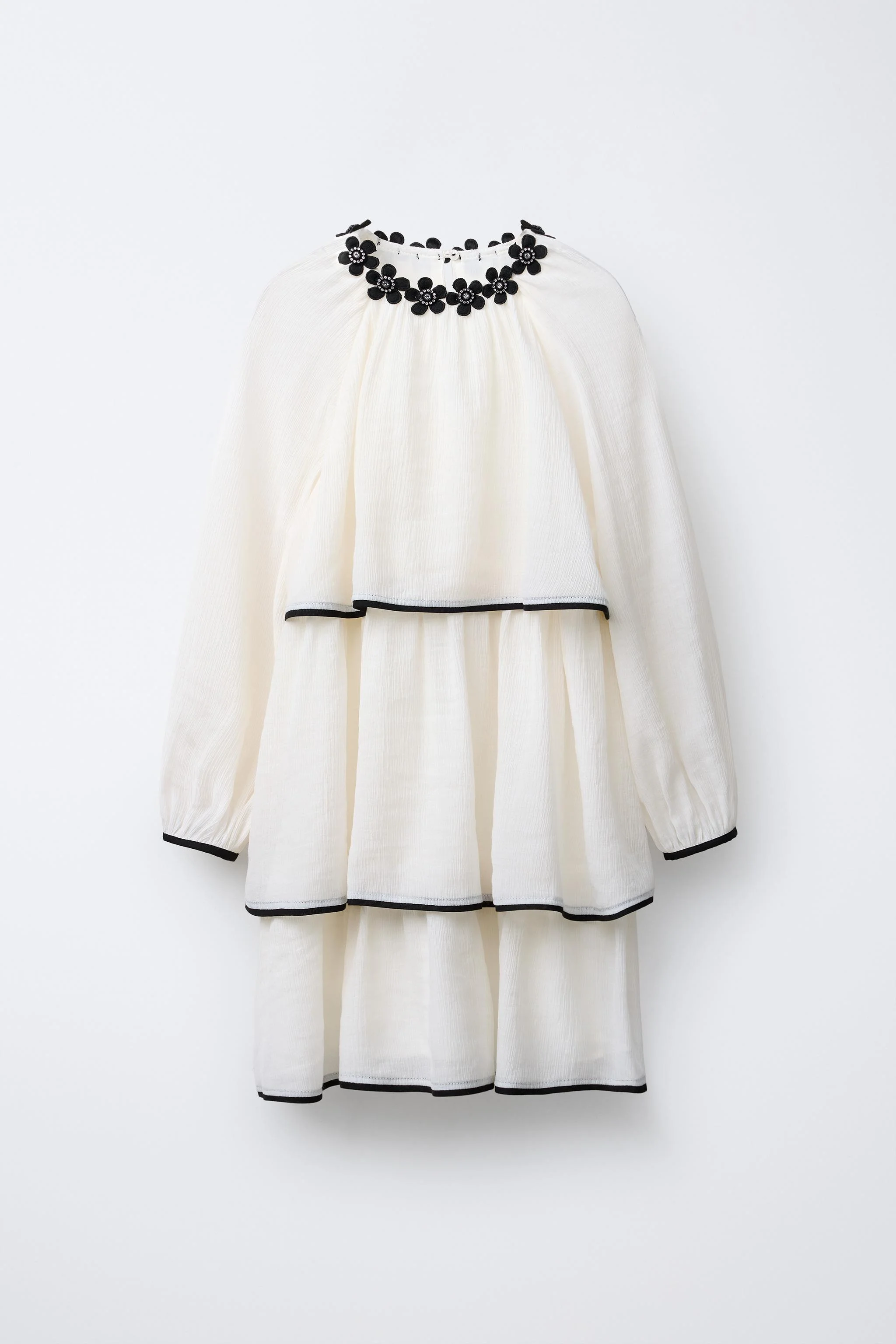 پیراهن روان با گل جواهری