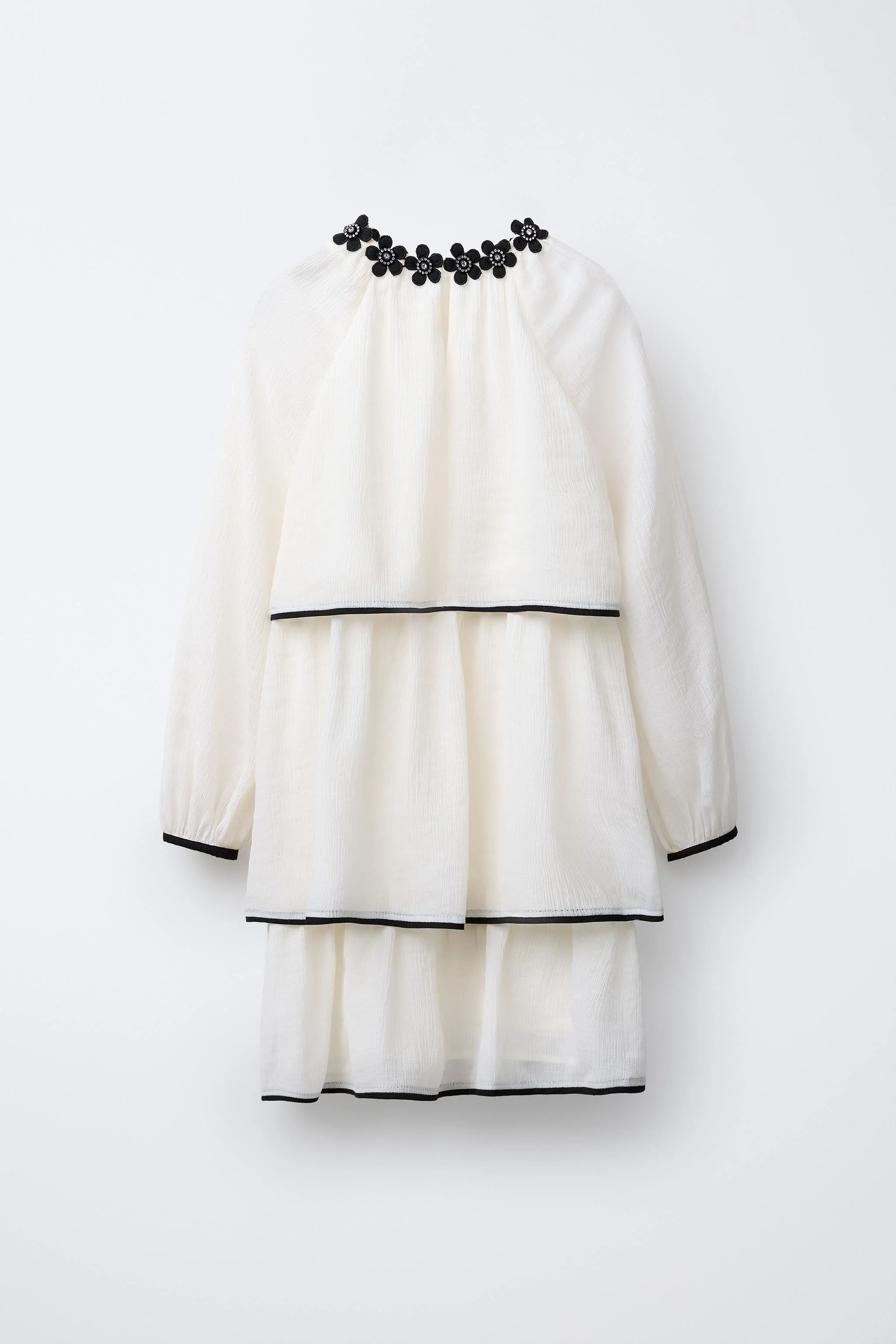 پیراهن روان با گل جواهری