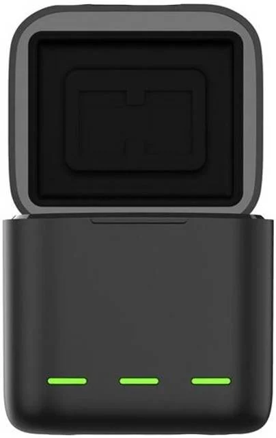 جعبه شارژر 3 اسلاته TELESIN برای GoPro Hero 10/9، پورت USB Type-C 5 VDC برای شارژ، نشانگر LED، زیره سیلیکونی ضد لغزش، بسته شدن مغناطیسی، شارژ در 2.5 ساعت، مشکی | GP-BCG-901
