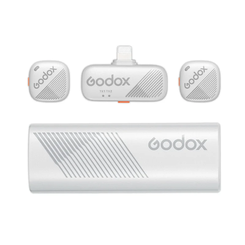 میکروفون بی سیم دو نفره گودکس مدل Cube-S با کانکتور لایتنینگ - سفید