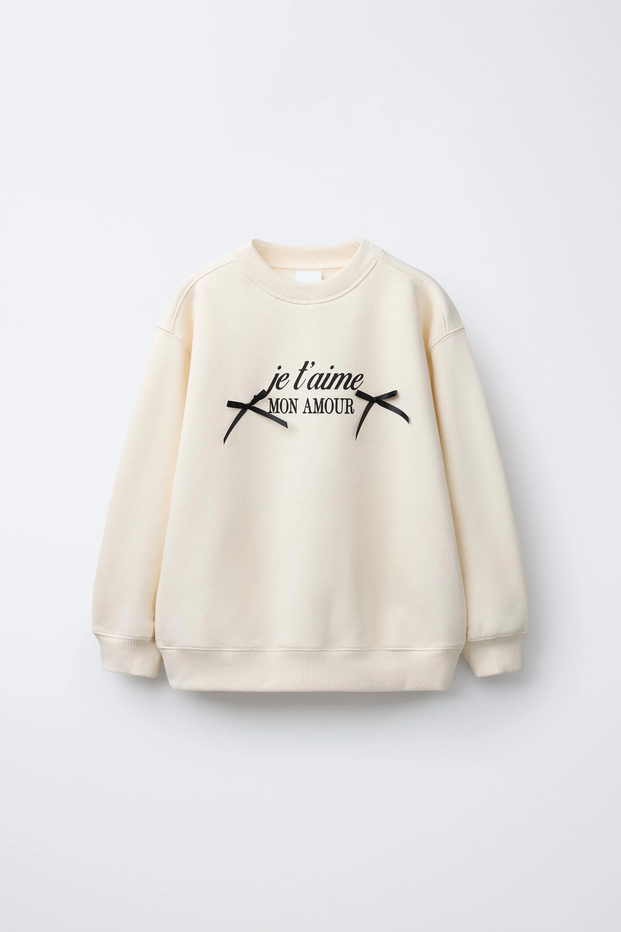 سویشرت آستین بلند با یقه گرد، طرح چاپی و پاپیون