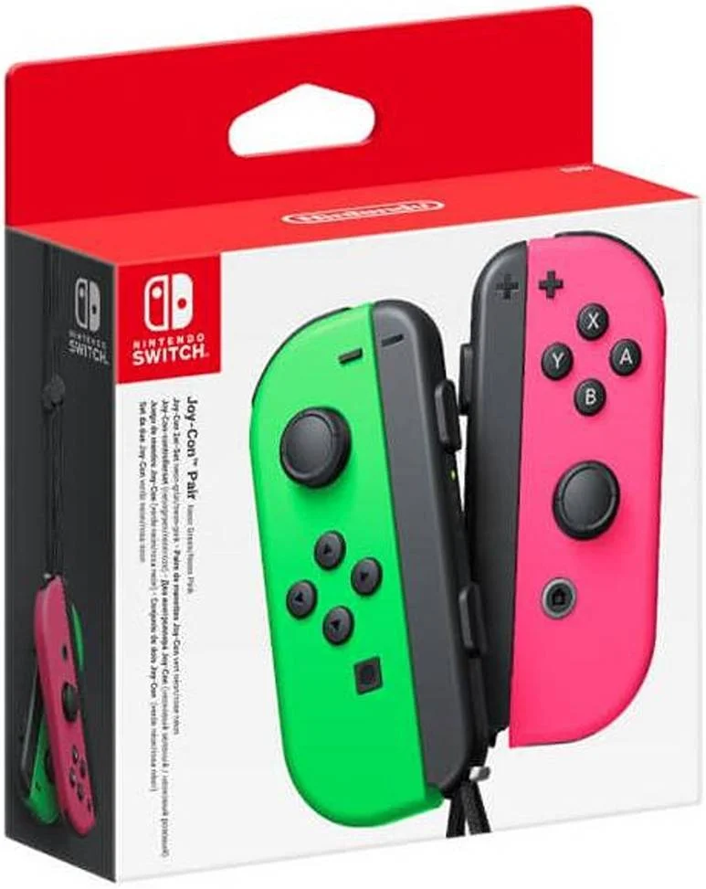 دسته بازی نینتندو Joy-Con، برای نینتندو سوییچ، انعطاف‌پذیری کامل در بازی، بازخورد فیزیکی HD Rumble، تشخیص دوربین حرکتی IR، سرگرمی فوری دو نفره، صورتی/سبز نئون | HAC-A-JAFAA-MSE