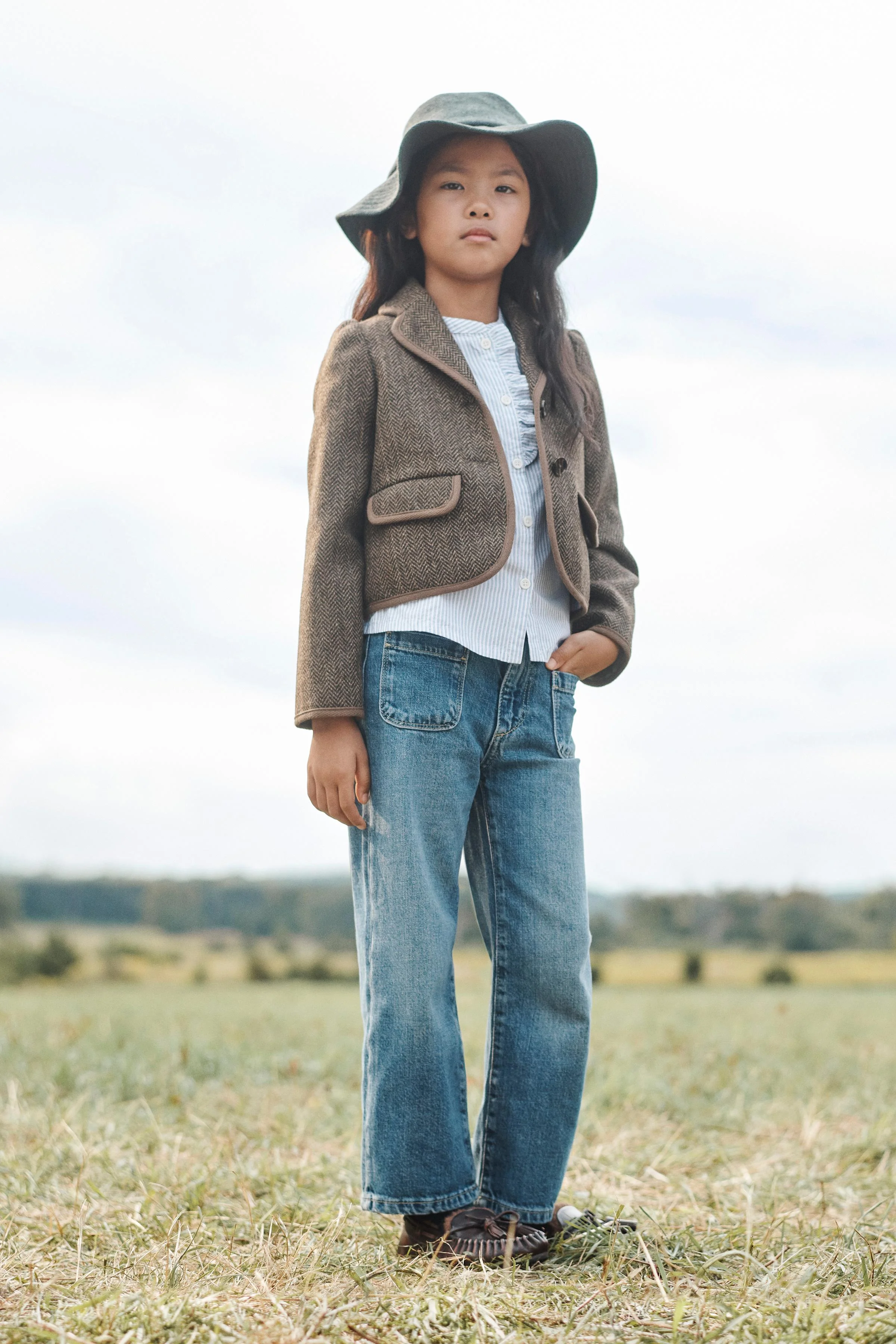 کت تک پشمی جناغی با طرح محدود