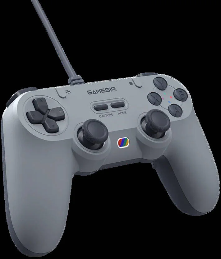 گیم‌پد سیمی متقارن GameSir Tegenaria Lite، نرخ نمونه‌برداری سیمی 1000 هرتز، جوی‌استیک‌های اثر هال و 2 دکمه قابل برنامه‌ریزی مجدد، لرزش دوگانه، توربو، گیم‌پد PC، خاکستری | T3 LITE