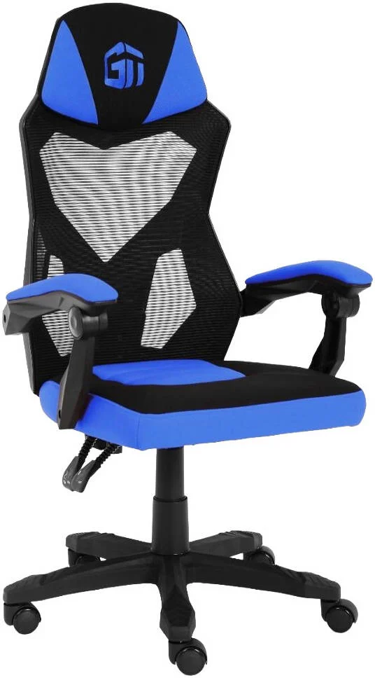 صندلی گیمینگ گیمر تک مدل Ignite، جنس توری و پارچه تنفسی، حداکثر وزن 120 کیلوگرم، تنظیم ارتفاع 100 میلی متر، پایه نایلونی 320 میلی متر، چرخ های PU، آبی | Ignite-BL