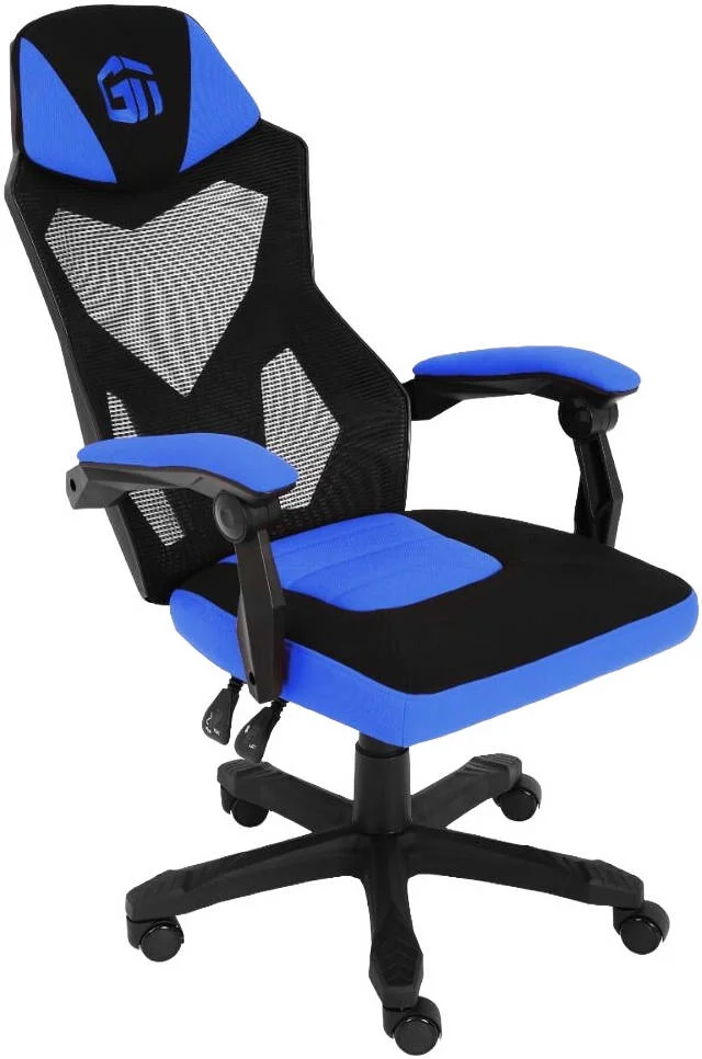 صندلی گیمینگ گیمر تک مدل Ignite، جنس توری و پارچه تنفسی، حداکثر وزن 120 کیلوگرم، تنظیم ارتفاع 100 میلی متر، پایه نایلونی 320 میلی متر، چرخ های PU، آبی | Ignite-BL