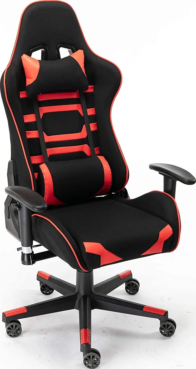 صندلی گیمینگ UW، صندلی اداری کامپیوتر با قابلیت تنظیم ارتفاع و پشتیبانی کمری، مدل RIO، جنس پارچه