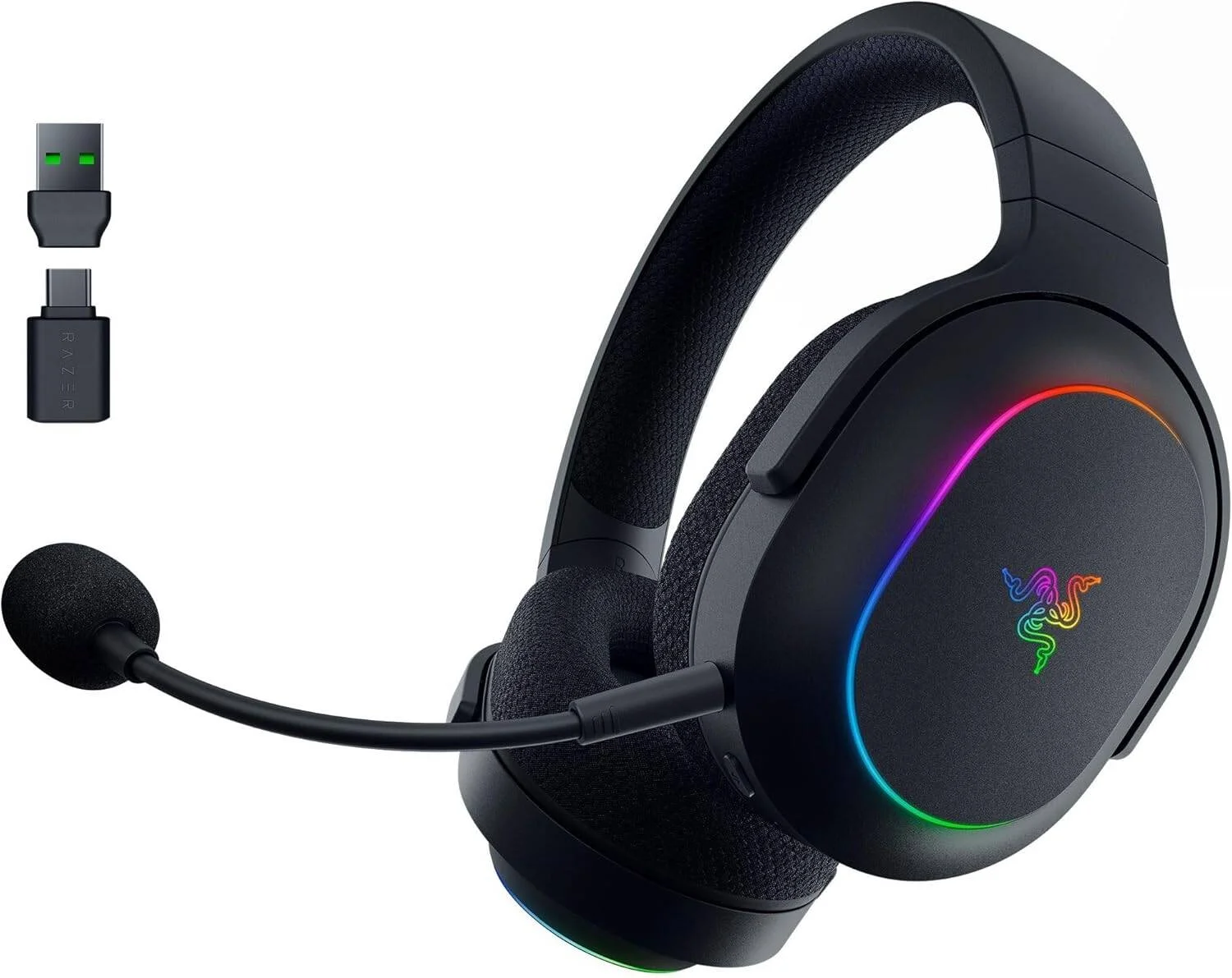 هدست گیمینگ ریزر Barracuda X Chroma، درایور 40 میلی‌متری Razer TriForce، میکروفون کاردیوئید جداشدنی Razer HyperClear، صدای فراگیر 7.1، نورپردازی 6 ناحیه‌ای کاپ گوشی، مشکی | RZ04-05220100-R3M1