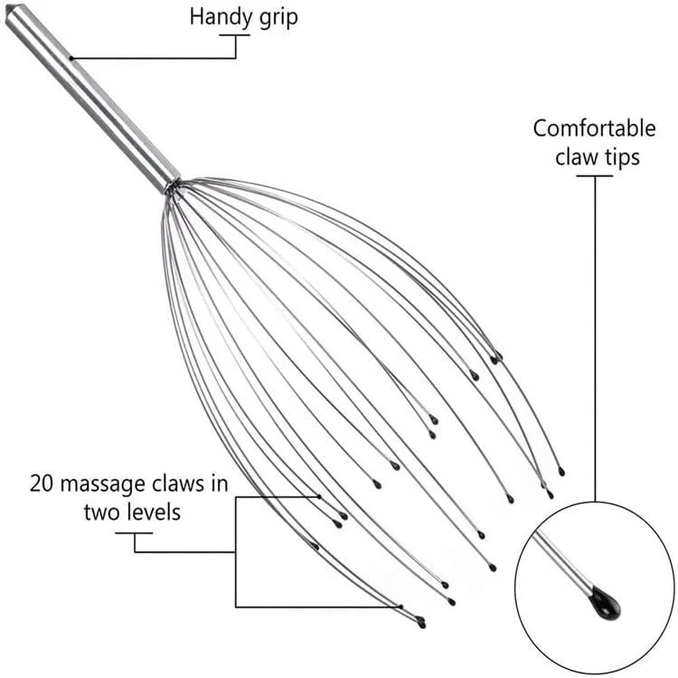 ماساژور سر ممتاز 20 انگشتی، خاراندن سر برای آرامش و کاهش استرس، ماساژور کل بدن برای سر، گردن، پشت و شانه ها، هدیه برای زنان/مردان (بسته 3 عددی)