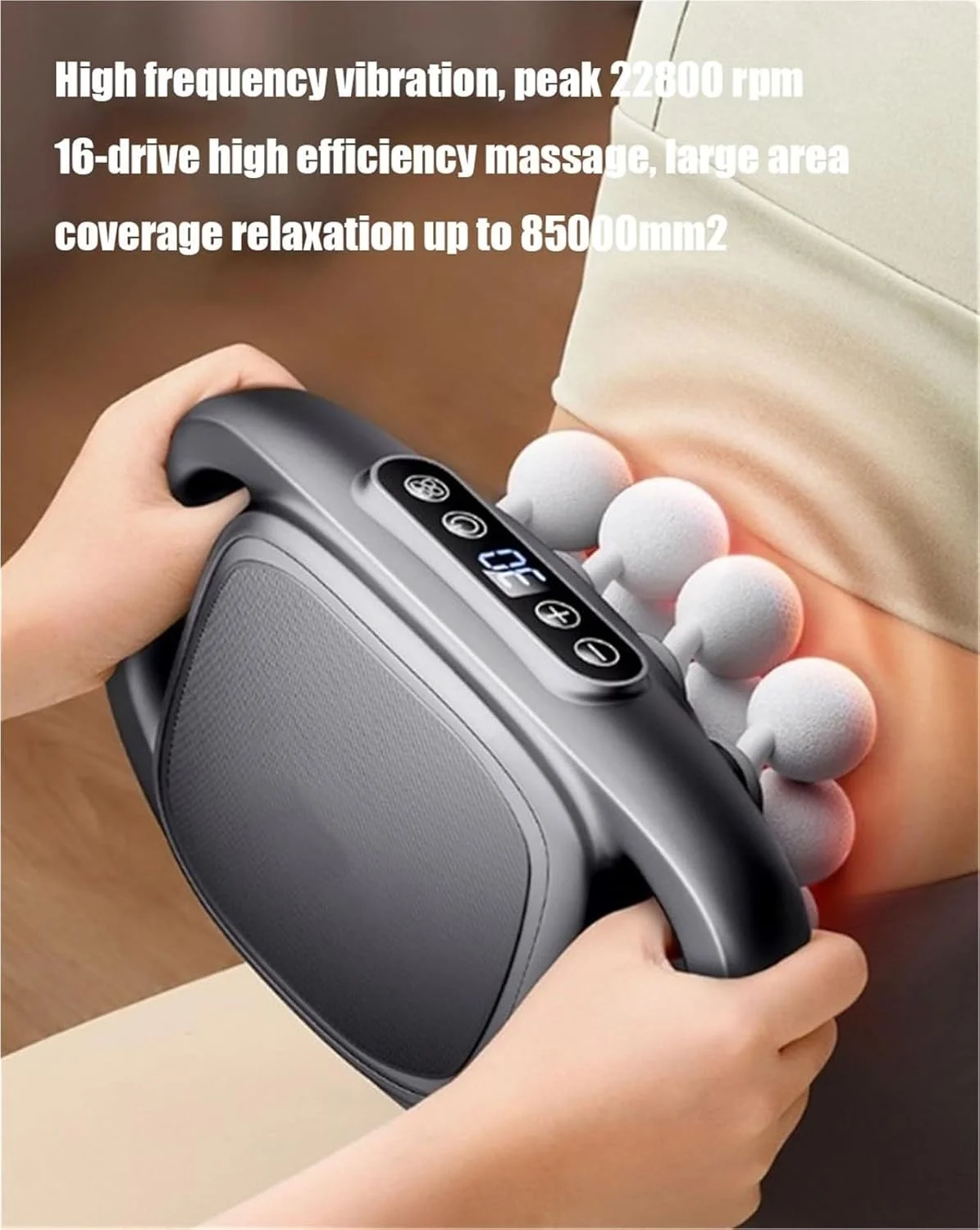 ست تفنگ ماساژ ۱۶ سر، ماساژور عضلات بافت عمیق با ۳۰ سطح شدت و ۳ حالت، نیروی ضربه ۴۸ کیلوگرمی برای تسکین درد کمر، شانه ها، پاها، بازوها و کل بدن