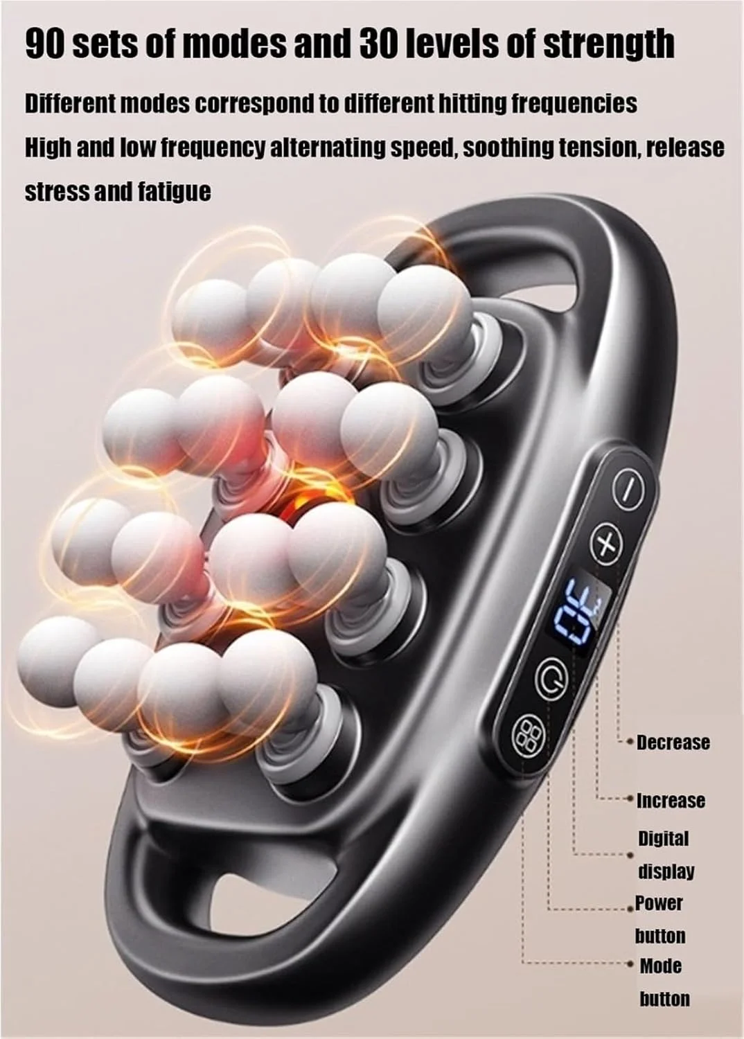 ست تفنگ ماساژ ۱۶ سر، ماساژور عضلات بافت عمیق با ۳۰ سطح شدت و ۳ حالت، نیروی ضربه ۴۸ کیلوگرمی برای تسکین درد کمر، شانه ها، پاها، بازوها و کل بدن
