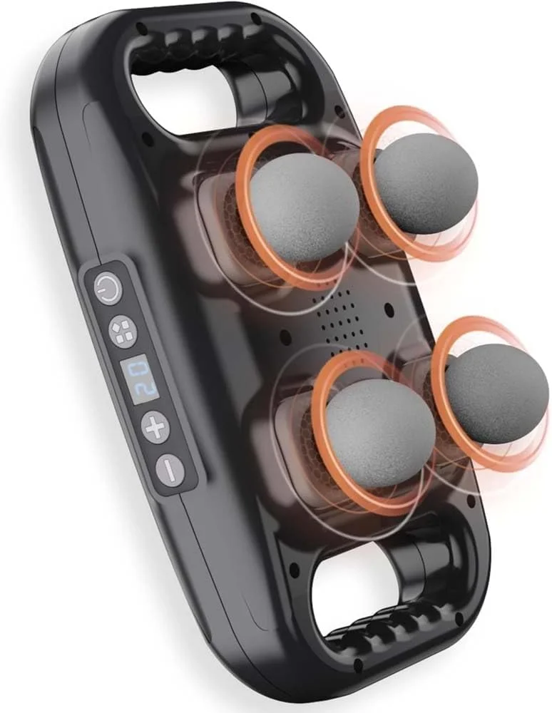 ماساژور تفنگی 4 سر بافت عمیق - 20 شدت قابل تنظیم و 6 حالت، ماساژور عضلانی قابل حمل برای تسکین درد کمر، گردن، شانه، پا و بدن، درمان ریکاوری ورزشی