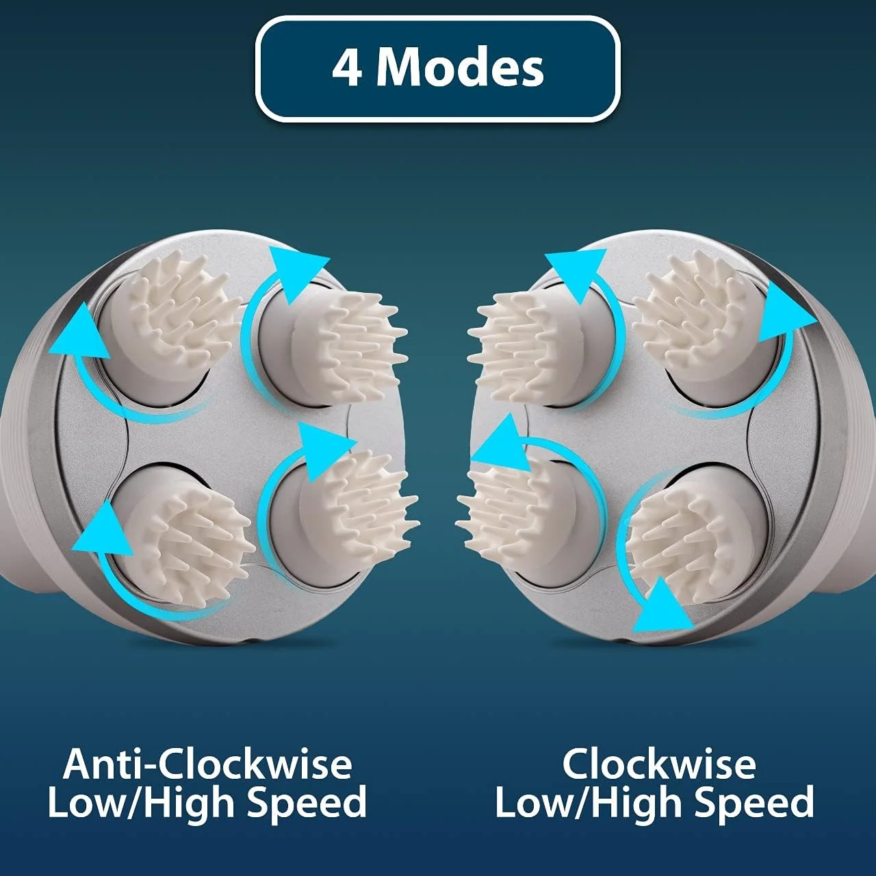 ماساژور سر برقی شارژی AGARO SM3785، دارای 4 حالت سرعت، ماساژور دستی قابل حمل برای رشد مو، تسکین درد کل بدن، پاکسازی عمیق و رفع استرس، سفید