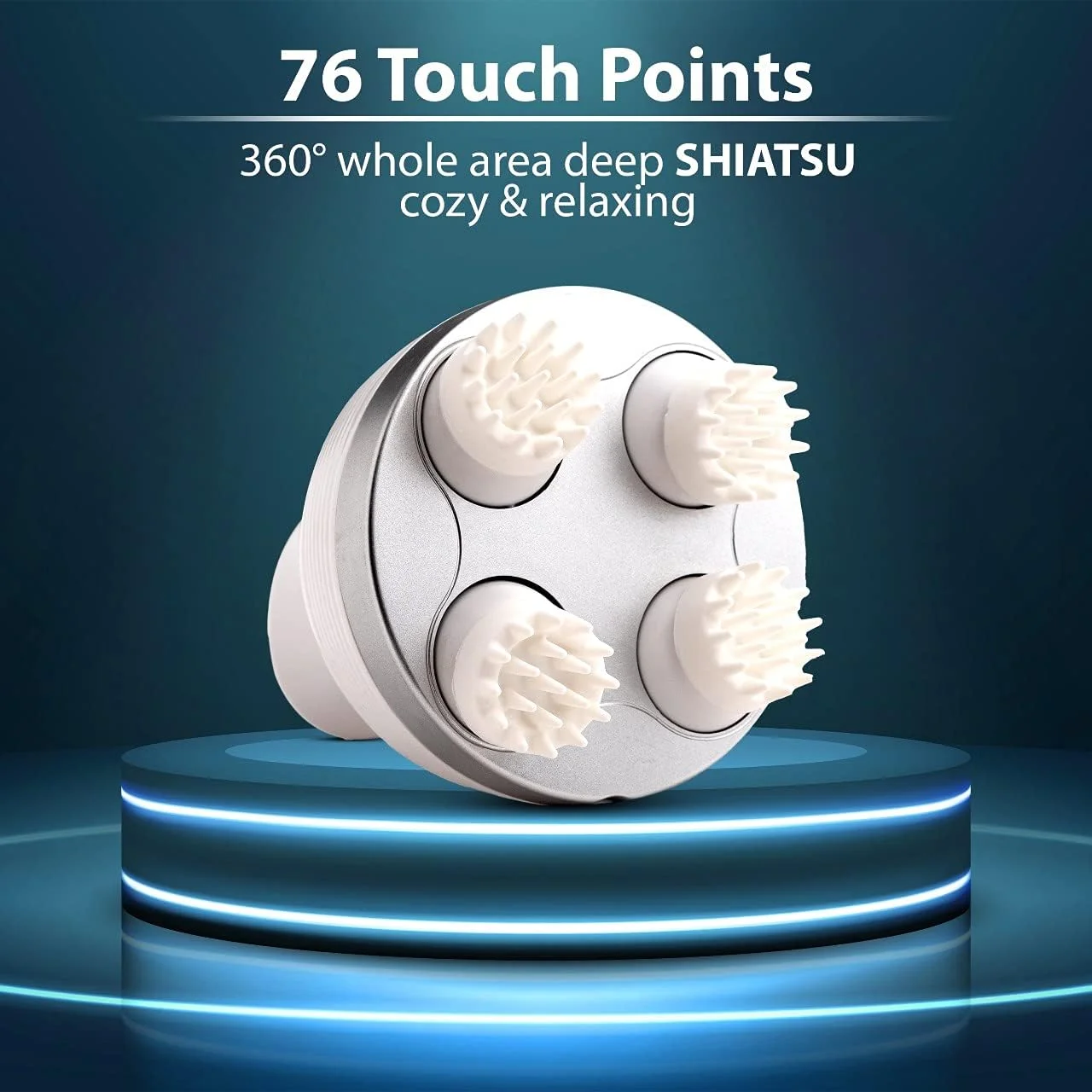 ماساژور سر برقی شارژی AGARO SM3785، دارای 4 حالت سرعت، ماساژور دستی قابل حمل برای رشد مو، تسکین درد کل بدن، پاکسازی عمیق و رفع استرس، سفید