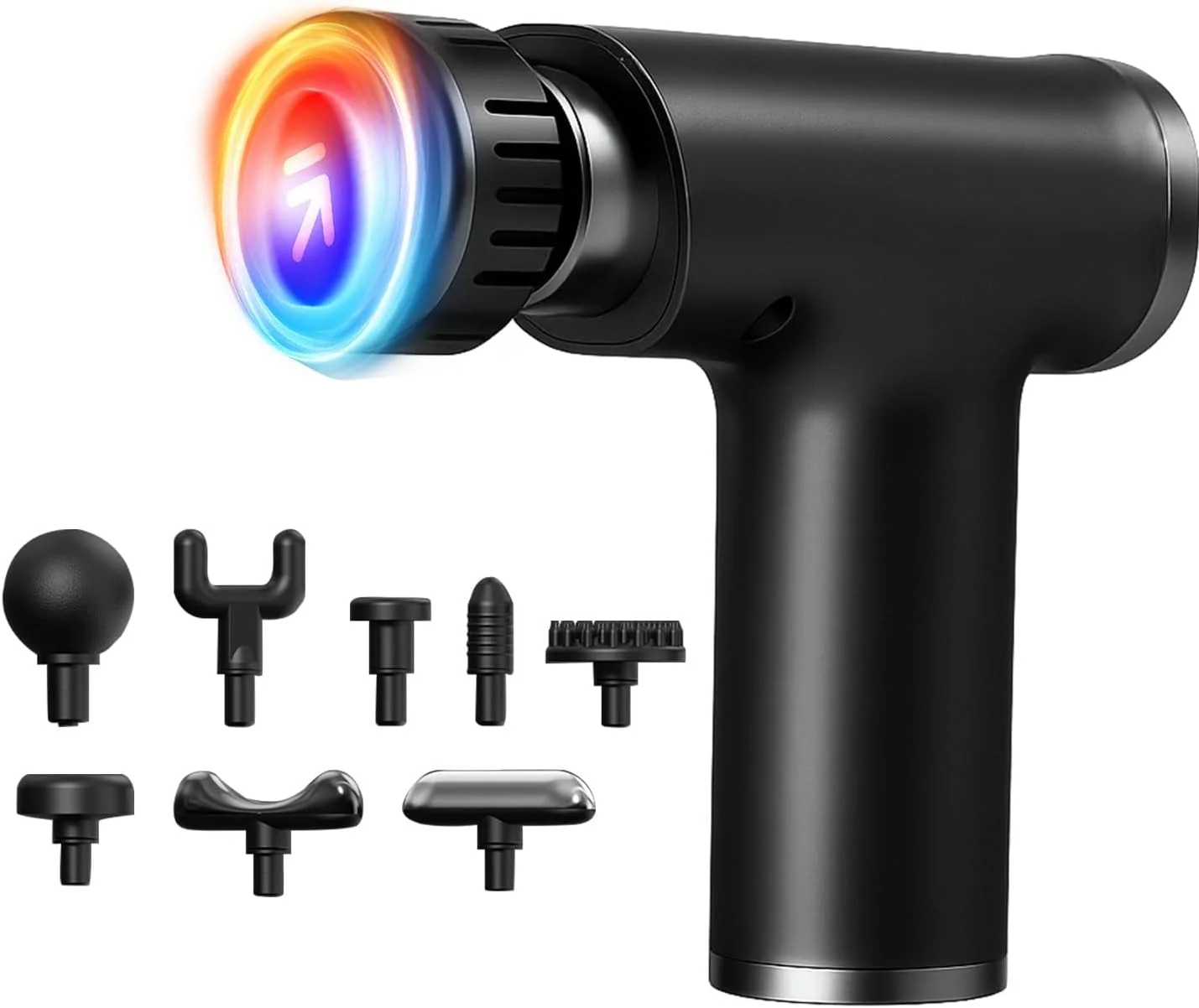 ماساژور تفنگی با گرما و سرما، ماساژور عضلات بافت عمیق با 9 سری، 9 سرعت، طراحی دستی قابل حمل برای تسکین درد، مسافرت، باشگاه، خانه، مشکی