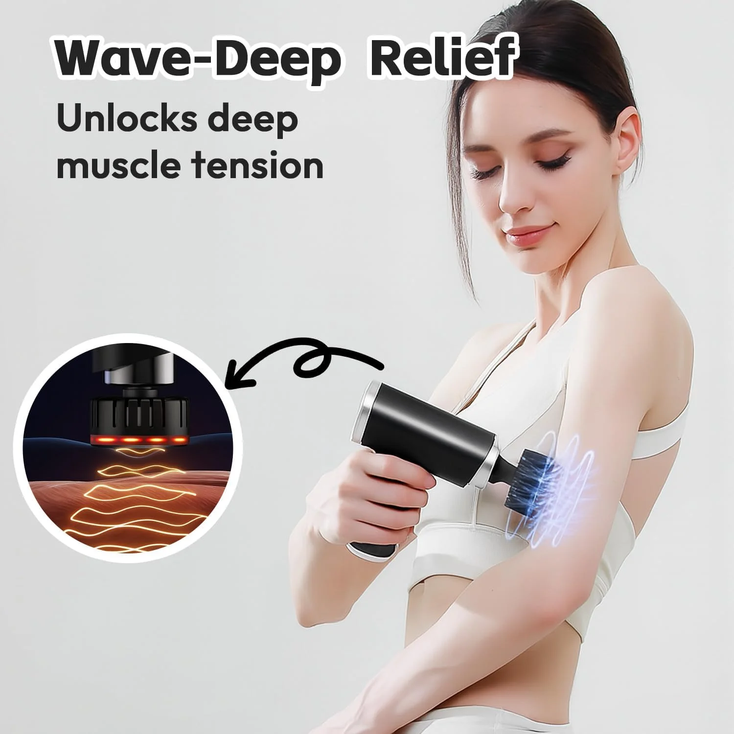 ماساژور تفنگی با گرما و سرما، ماساژور عضلات بافت عمیق با 9 سری، 9 سرعت، طراحی دستی قابل حمل برای تسکین درد، مسافرت، باشگاه، خانه، مشکی