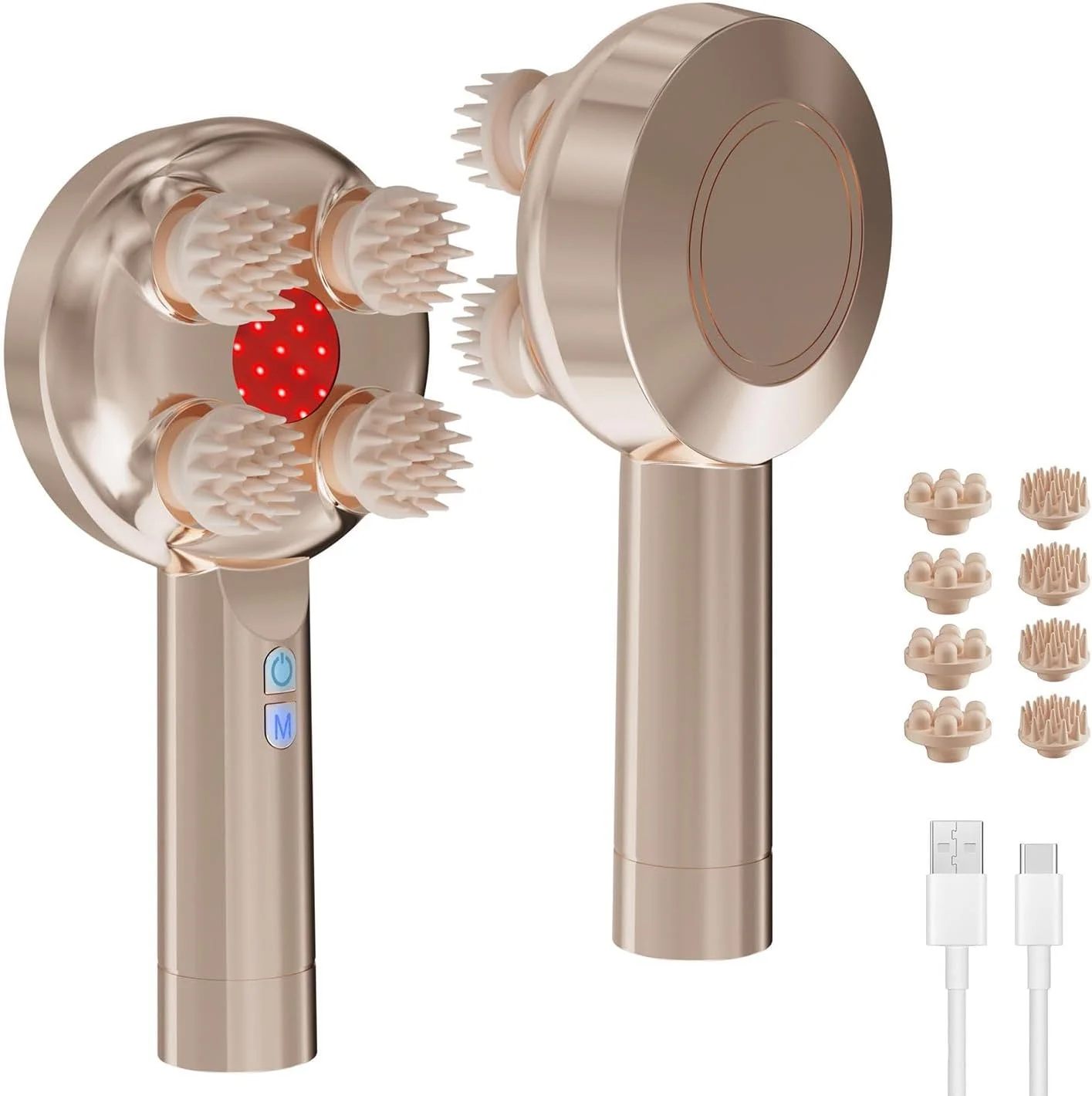 ماساژور سر دستی آنجو برای رشد مو، ماساژور سر بی سیم با 3 حالت و 8 چنگال سیلیکونی، ماساژور بدن ضد آب IPX7 برای رفع استرس، ماساژ حیوانات خانگی، خاراندن سر، هدیه برای آقایان و بانوان