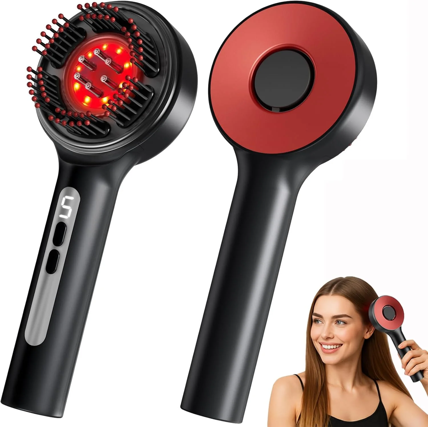 برس ماساژور پوست سر Angju با اپلیکاتور روغن، ماساژور برقی و بدون سیم پوست سر با صفحه نمایش، دستگاه پیام رسان سر شیاتسو، ضد آب IPX7، شانه ماساژور عمیق سر برای رشد مو