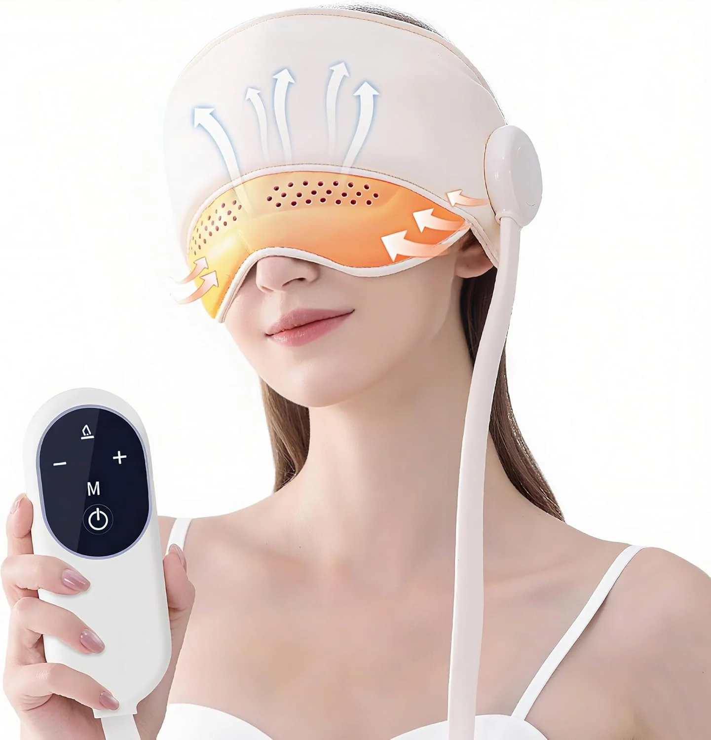 ماساژور سر آنجو، ماساژور برقی پوست سر با 3 حالت گرما، ماساژور سر و چشم شارژی با 6 ناحیه ماساژ برای رفع استرس، سردرد، خستگی، ماساژور سر برای استراحت و آرامش