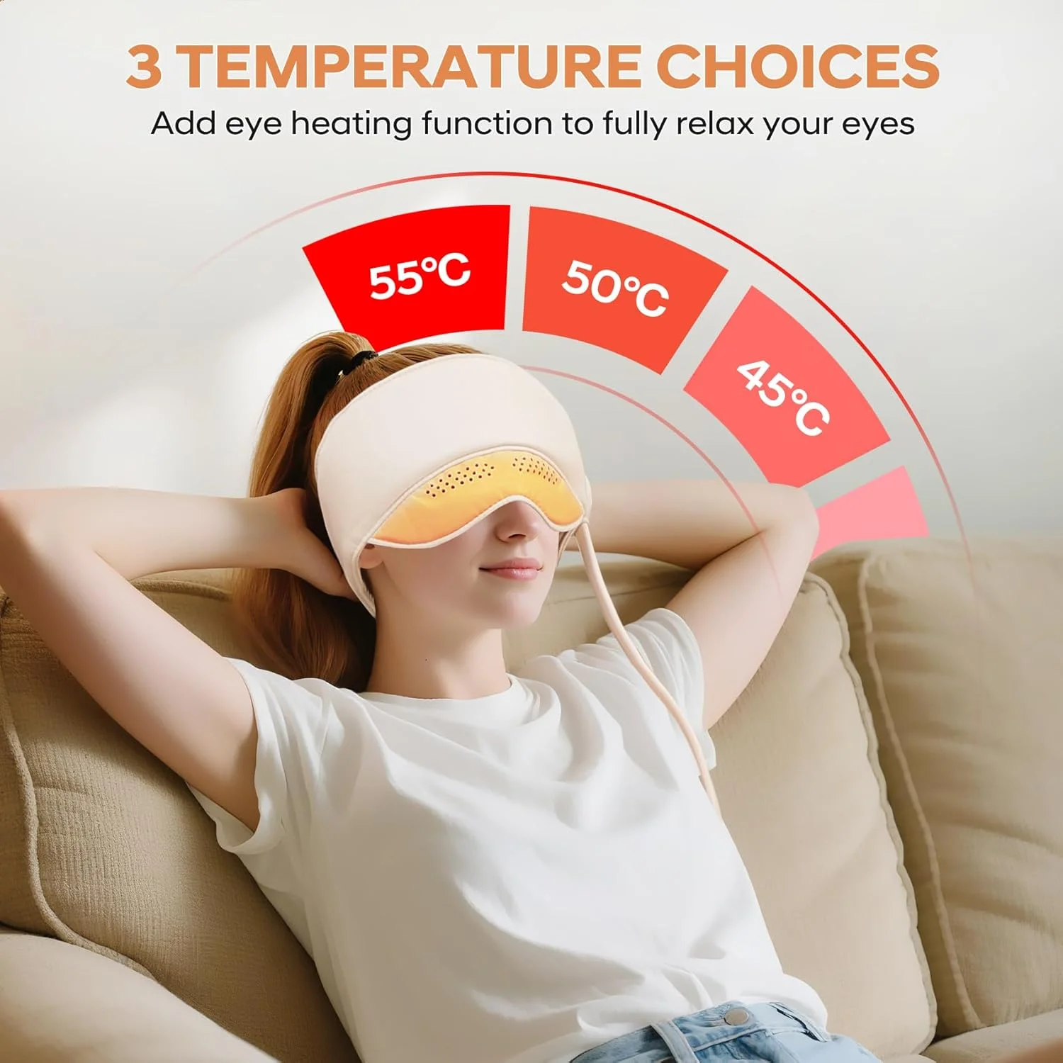 ماساژور سر آنجو، ماساژور برقی پوست سر با 3 حالت گرما، ماساژور سر و چشم شارژی با 6 ناحیه ماساژ برای رفع استرس، سردرد، خستگی، ماساژور سر برای استراحت و آرامش