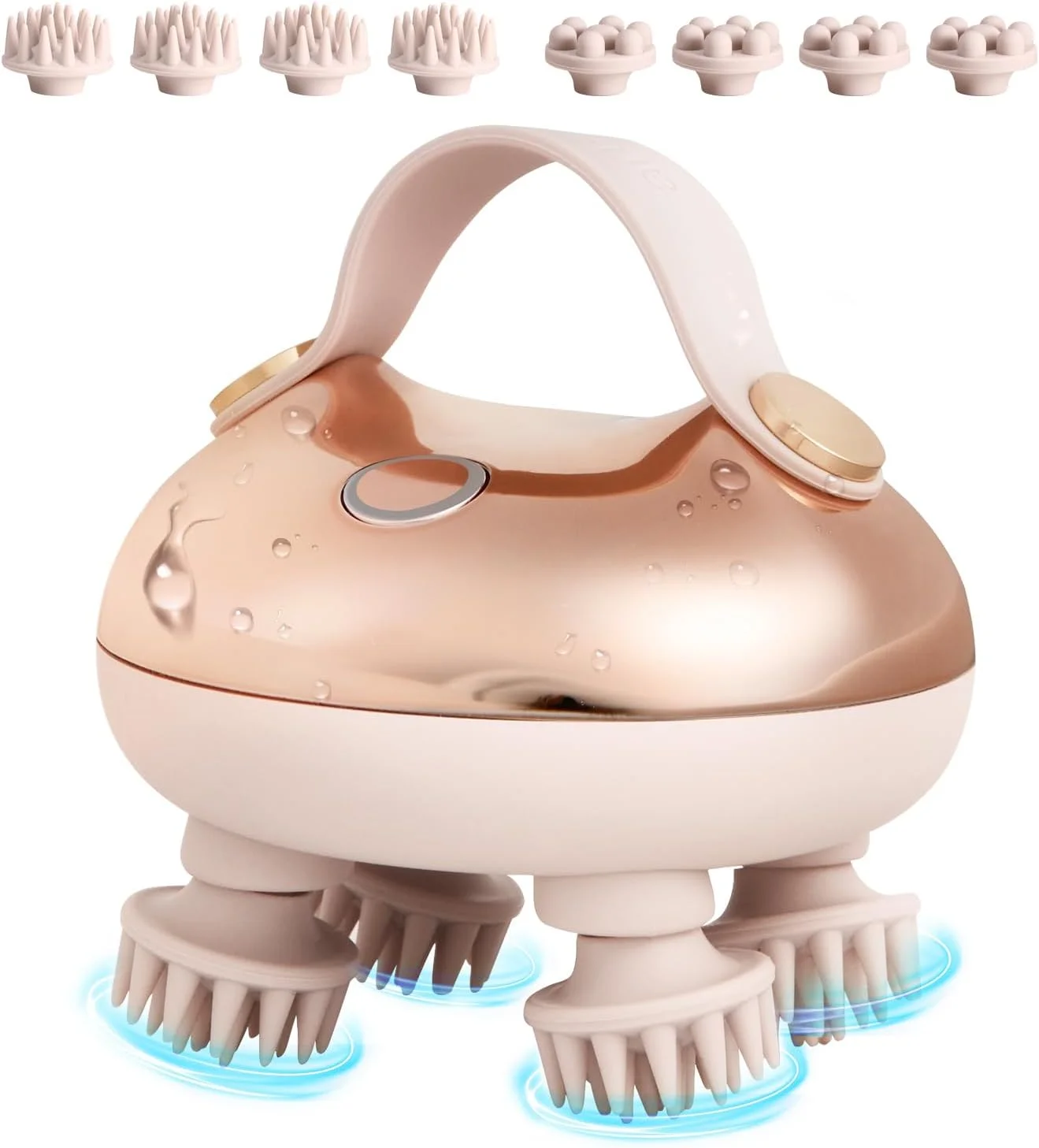 ماساژور سر آربولیف، ماساژور سر شارژی برای رفع استرس، ضد آب، 5 در 1، با 8 چنگال ماساژ قابل جابجایی، ماساژور گربه، هدیه