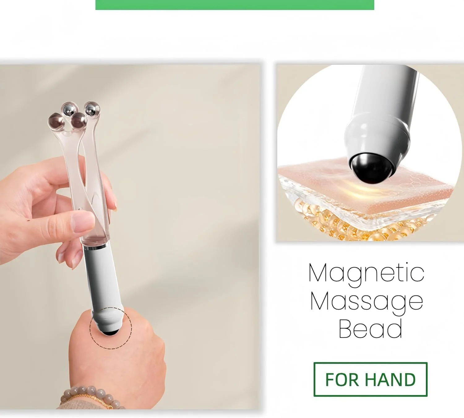 ماساژور انگشت بیگ تری با مهره های استیل ضد زنگ، ماساژور انگشت دو سر 2 در 1، بهبود گردش خون، تسکین آرتروز، درد دست و استرس، طراحی غلتکی 360 درجه