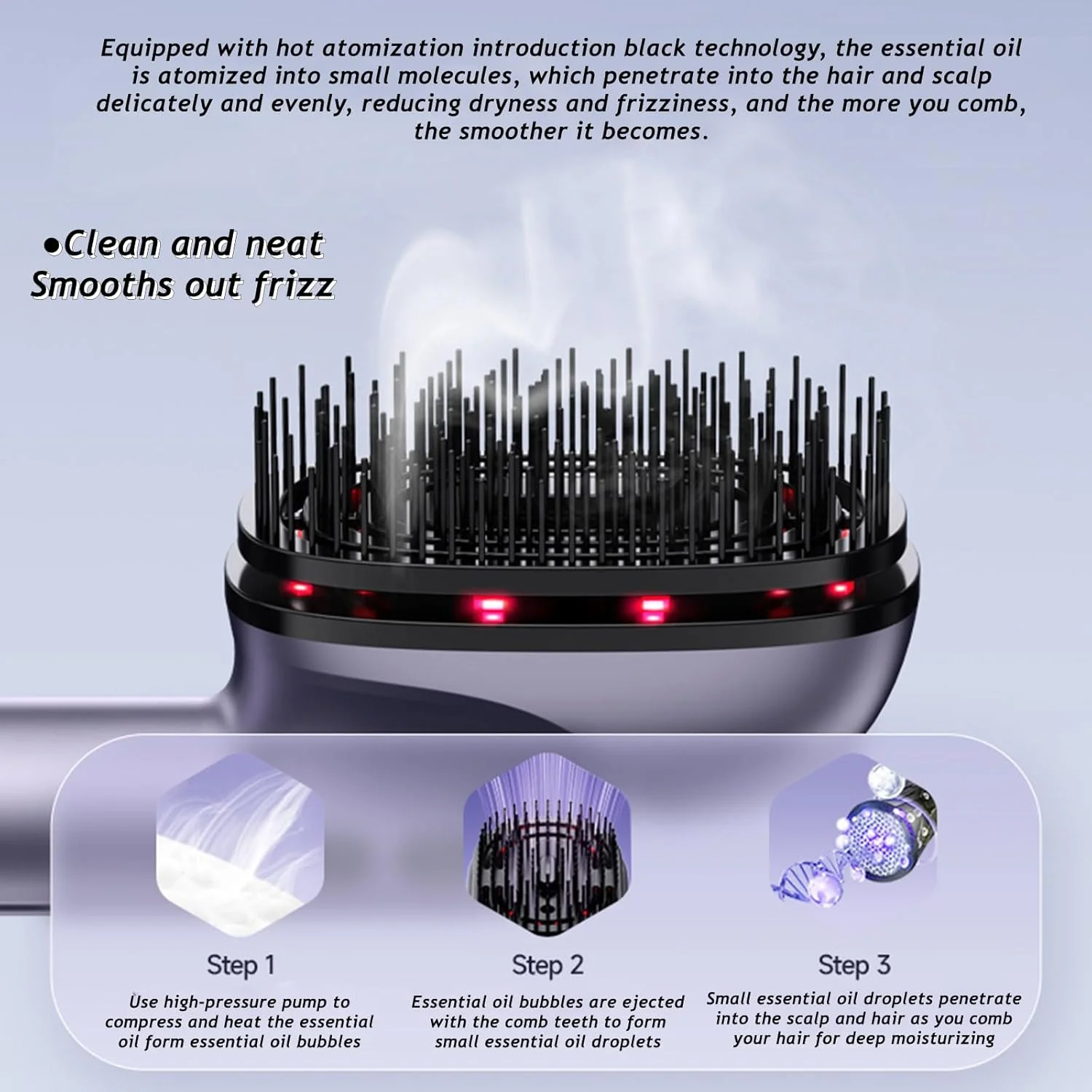 شانه ماساژور برقی سر، ماساژور قابل حمل و بی سیم برای پوست سر و مو، برس دستی سر، برس مو برای کاهش فشار سر