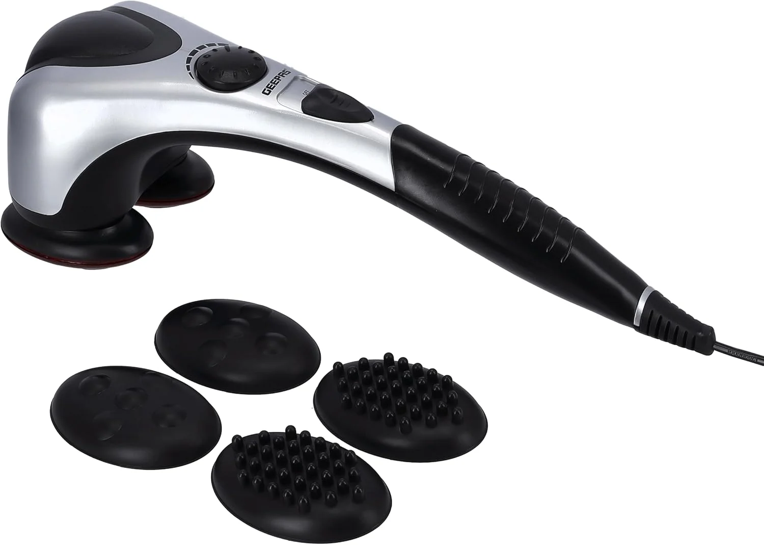 ماساژور برقی دو سر جیپاس - ماساژور دستی ضربه ای بافت عمیق برای ماساژ کل بدن گردن، شانه، سر، پا و ساق پا | ایده آل برای پدر و مادر