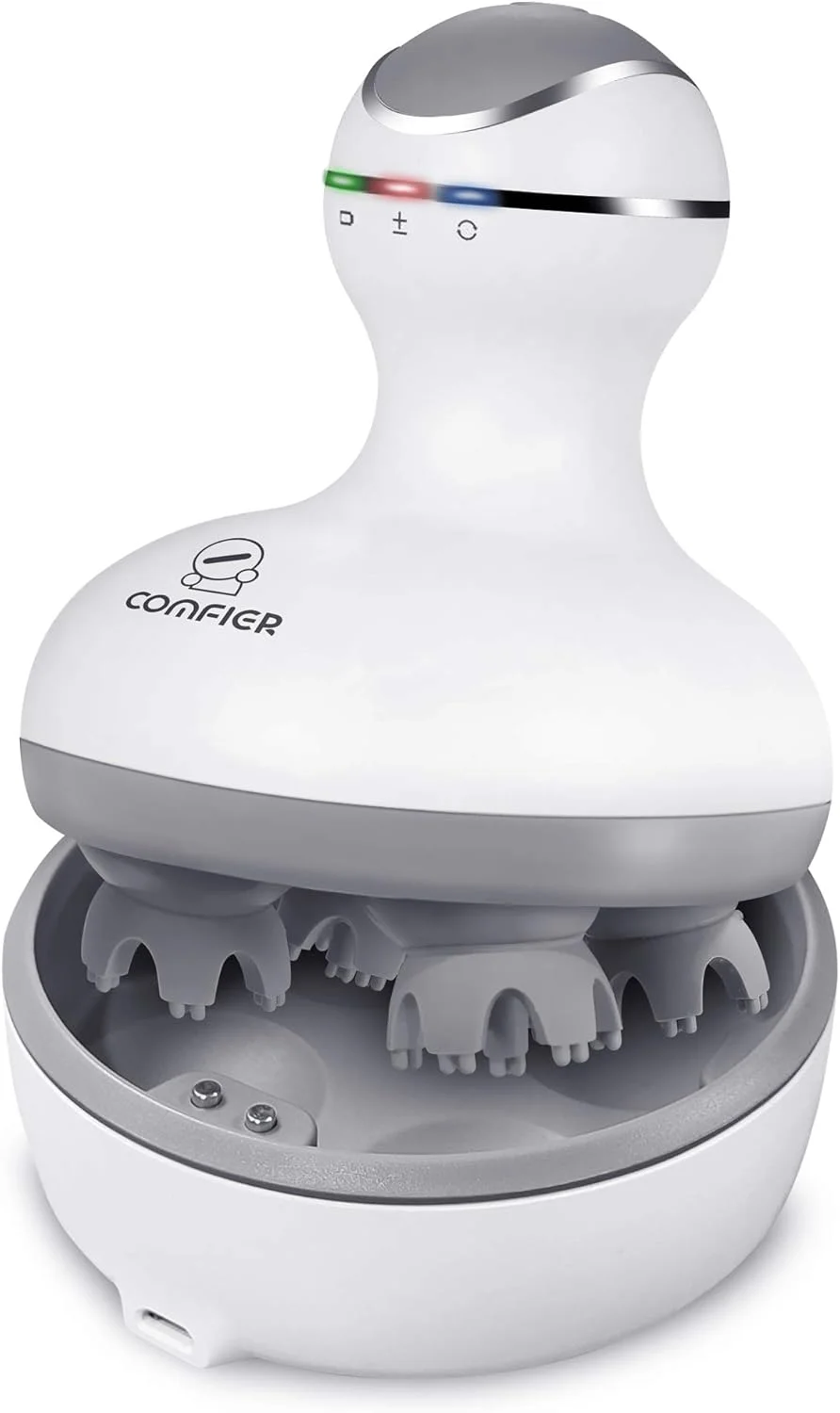 ماساژور برقی و بی‌سیم پوست سر Comfier با 84 گره ماساژور، ماساژور دستی و قابل حمل برای رشد مو، پاکسازی عمیق، هدیه برای خانم ها آقایان مادر پدر