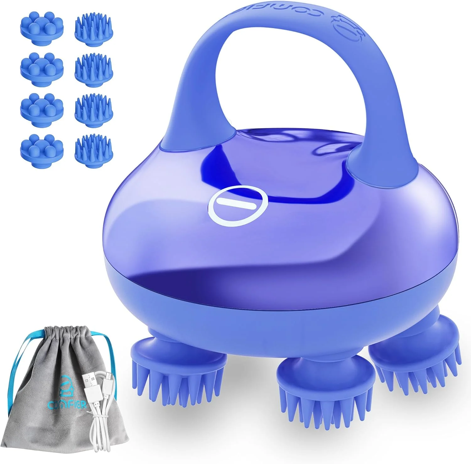 ماساژور سر بی سیم کامفایر برای رشد مو با 3 حالت ورز دادن، ماساژ ضد آب سر با 8 چنگال برای پاکسازی عمیق، ماساژور بدن، هدیه برای زنان