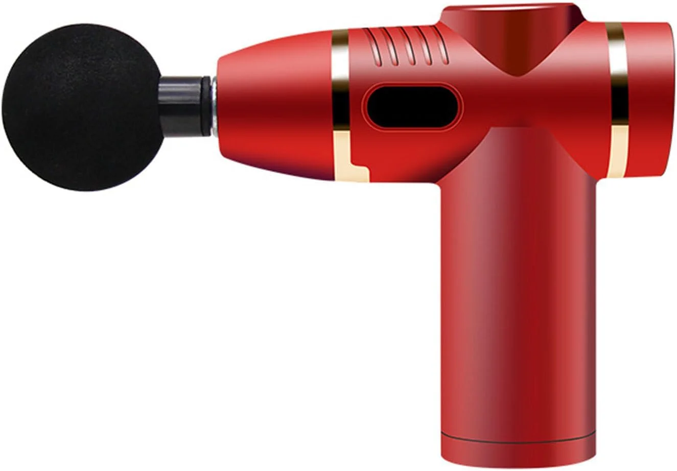 تفنگ ماساژور فاشیای الکتریکی کوچک، ماساژور ویبره تناسب اندام عضلات، محافظت در برابر قطع برق، با 4 سر ماساژ، ماساژور دستی 6 سرعته، برای تسکین درد و آرامش عضلات، قرمز