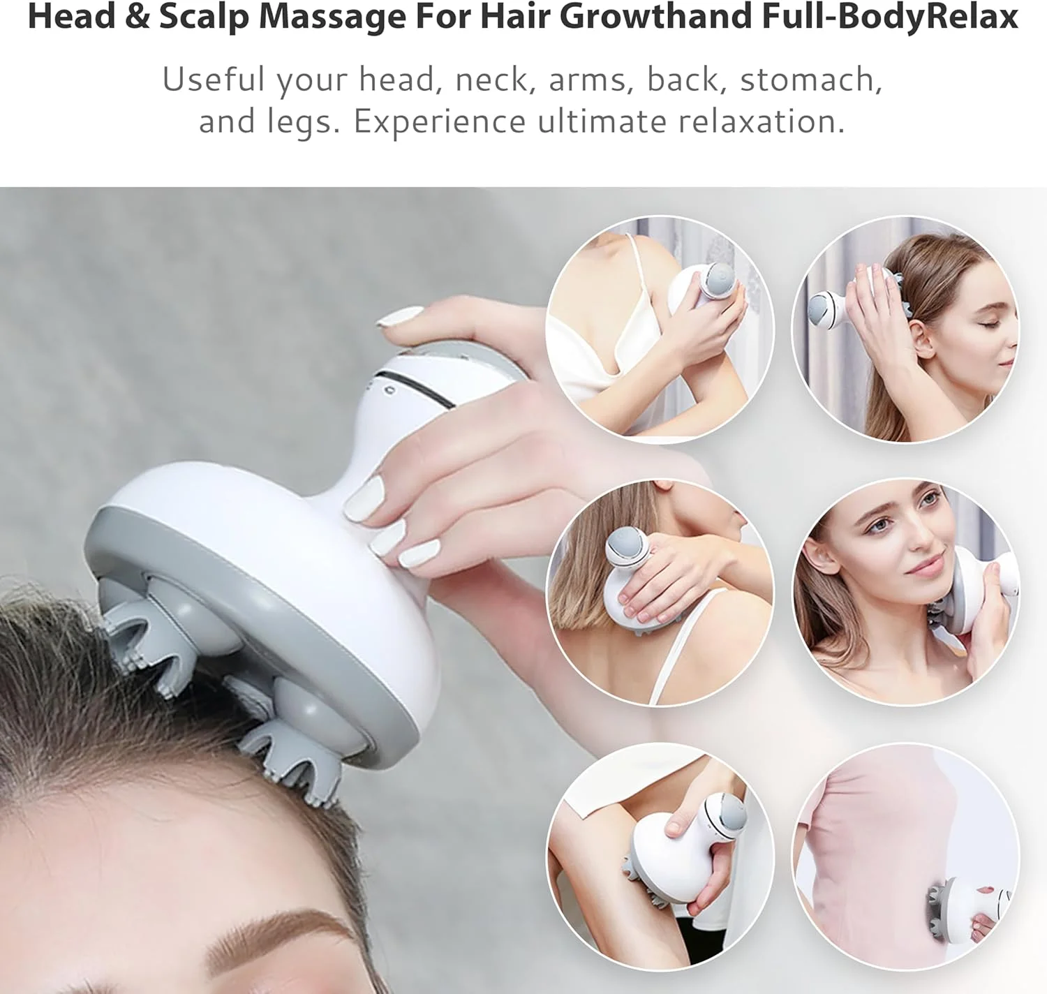 ماساژور سر بی سیم Comfier - ماساژور سر برقی، ماساژور قابل حمل سر برای رشد مو، پاکسازی عمیق و رفع استرس