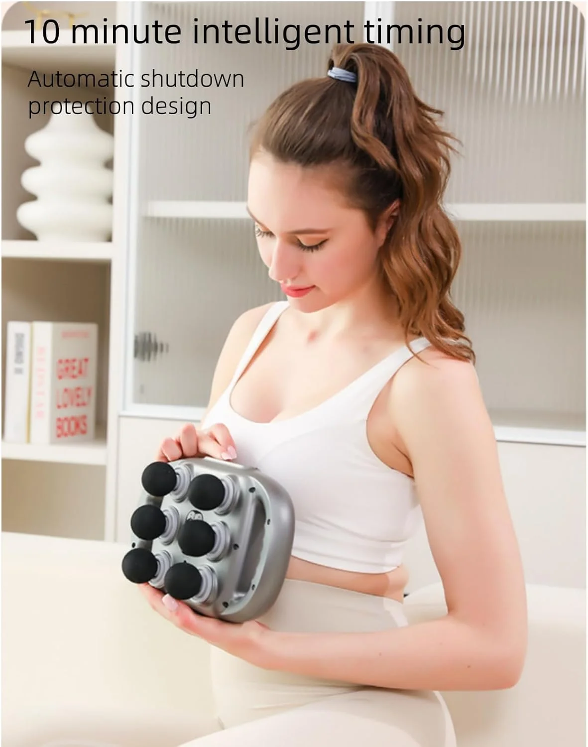 ماساژور با ۶ سری، ۹ نوع نیروی ضربه، ماساژور تسکین دهنده درد با اثر آرامش بخش ۶ برابر، ماساژ بافت های عمیق در پشت، گردن و پاها، ماساژورهای خانگی و اداری (خاکستری)