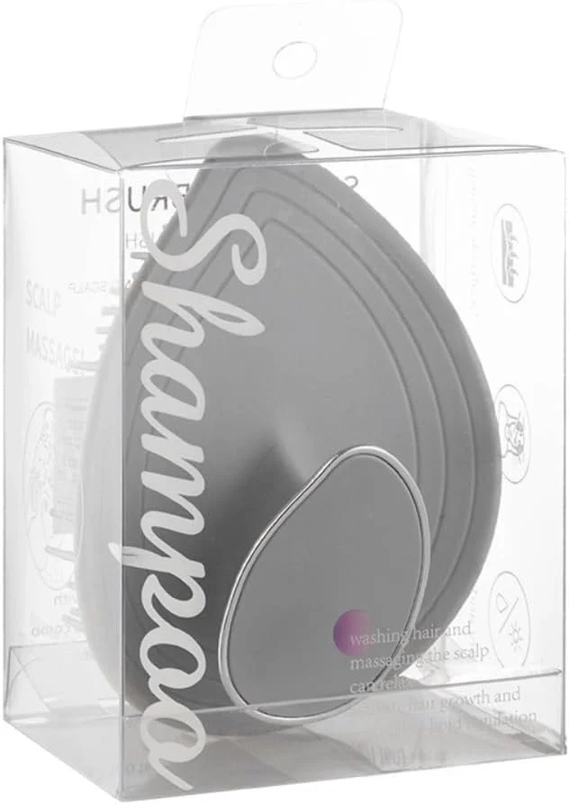 برس ماساژور پوست سر و شامپو Glitters - برس پاک کننده عمیق پوست سر برای دوش، لایه بردار مو و پوست سر، از بین برنده شوره سر و تجمع چربی، ماساژور سر مرطوب و خشک (برس شامپو - خاکستری سنگی)