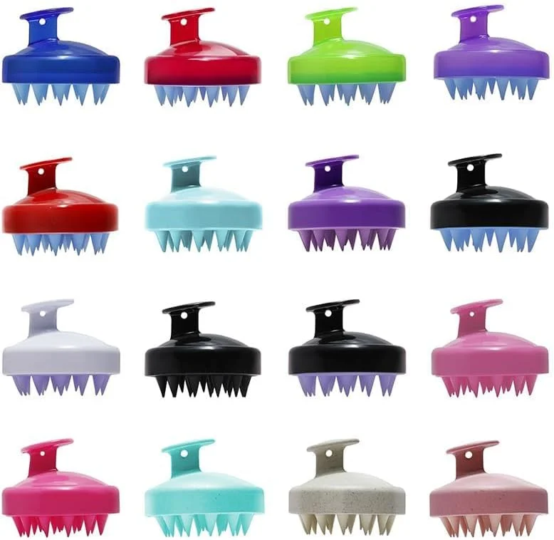 برس شامپو مو ORiTi، برس ماساژور پوست سر، برس ماساژ دستی پوست سر برای موهای خیس و خشک، مراقبت از پوست سر با موهای نرم سیلیکونی (1 عدد صورتی)