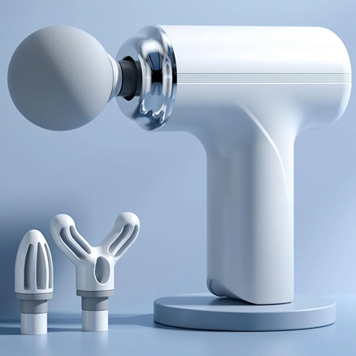 ماساژور تفنگی، ماساژور عضلانی مینی 6 سرعته، ماساژور ریلکسیشن بافت عمیق با 4 سری، مناسب برای بدن، گردن، پشت، بازوها، شانه ها، پاها (سفید)