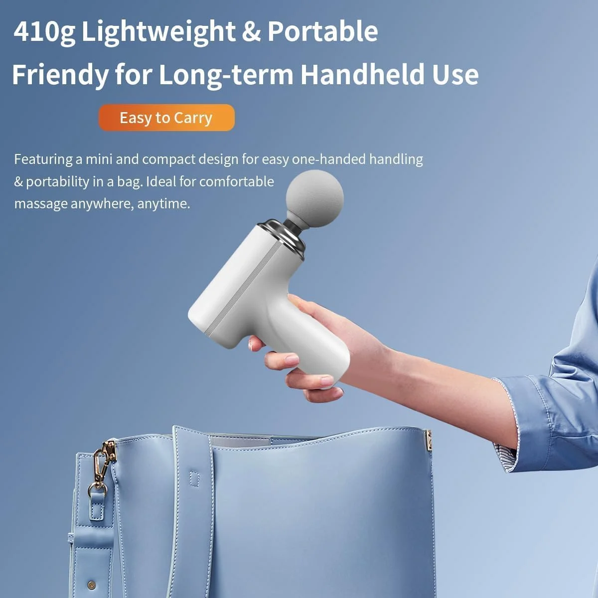 ماساژور تفنگی، ماساژور عضلانی مینی 6 سرعته، ماساژور ریلکسیشن بافت عمیق با 4 سری، مناسب برای بدن، گردن، پشت، بازوها، شانه ها، پاها (سفید)