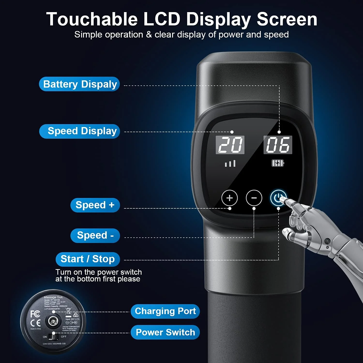 ماساژور ضربه ای رنفرو، ماساژور بافت عمیق قدرتمند و بی صدا، 20 سرعت، ماساژور برقی با کیف، 6 سر ماساژ برای ورزشکاران، کمر، گردن، شانه، ریلکسیشن، خانه، باشگاه ماساژور ضربه ای رنفرو، ماساژور بافت عمیق قدرتمند و بی صدا، 20 سرعت، ماساژور برقی با کیف، 6 سر ماساژ برای ورزشکاران، کمر، گردن، شانه، ریلکسیشن، خانه، باشگاه