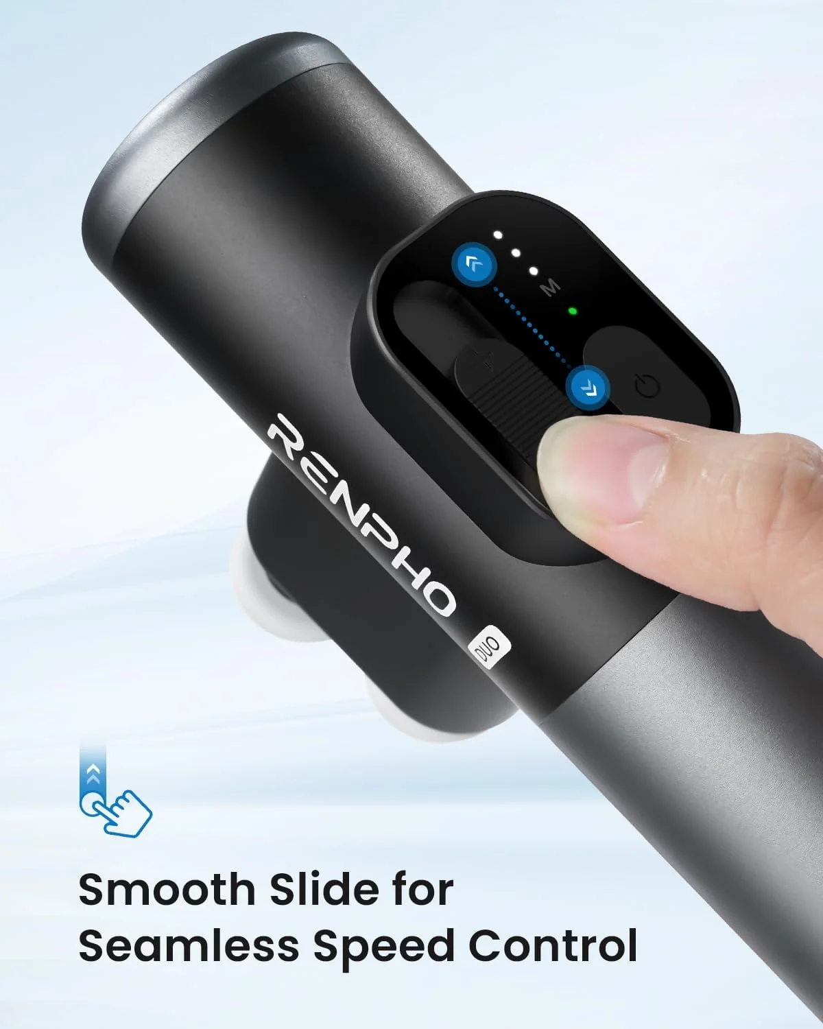 ماساژور کوچک دوگانه رنفـو با سرهای دوتایی، ماساژور ضربه ای بافت عمیق برای استفاده در سفر، روکش سیلیکونی، 3 حالت با سرعت یکپارچه، ماساژور دستی