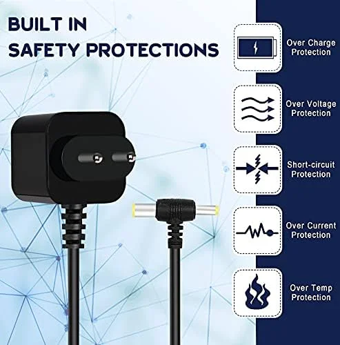 دستگاه فشار خون بازویی سری 5، 7، 10 TECH-X، منبع تغذیه / آداپتور برق 6 ولت AC/DC برای دستگاه فشار خون با سیم بلند 3 متری، مشکی