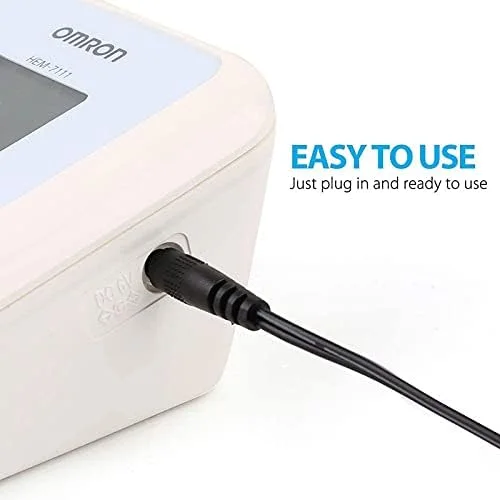 دستگاه فشار خون بازویی سری 5، 7، 10 TECH-X، منبع تغذیه / آداپتور برق 6 ولت AC/DC برای دستگاه فشار خون با سیم بلند 3 متری، مشکی