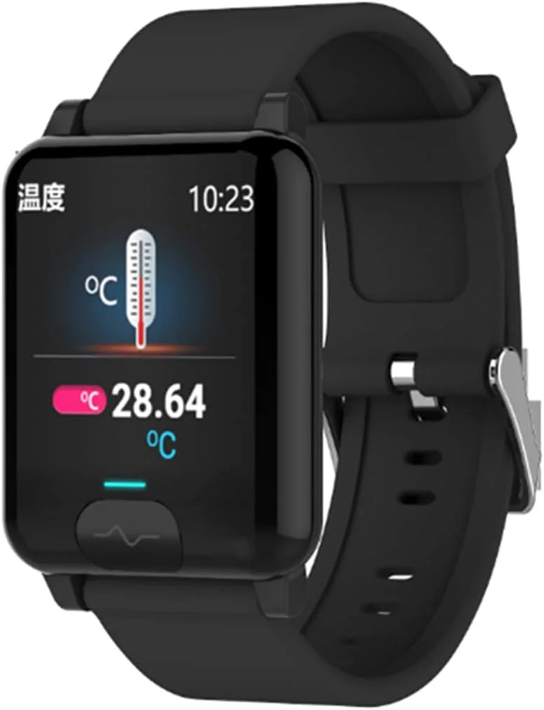 دستبند هوشمند NC با قابلیت پایش دمای بدن، ضربان قلب، فشار خون، اکسیژن خون، نوار قلب+PPG و ضد آب IP68 - مشکی