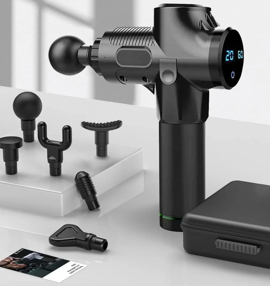 ماساژور ضربه‌ای عضلات بافت عمیق مدل ارتقا یافته 2026 - ماساژور برقی دستی بدن برای تسکین درد و ریکاوری، 6 سری موتور بی‌صدا، قابل حمل برای مردان، زنان، خانه، باشگاه، دفتر (مشکی)